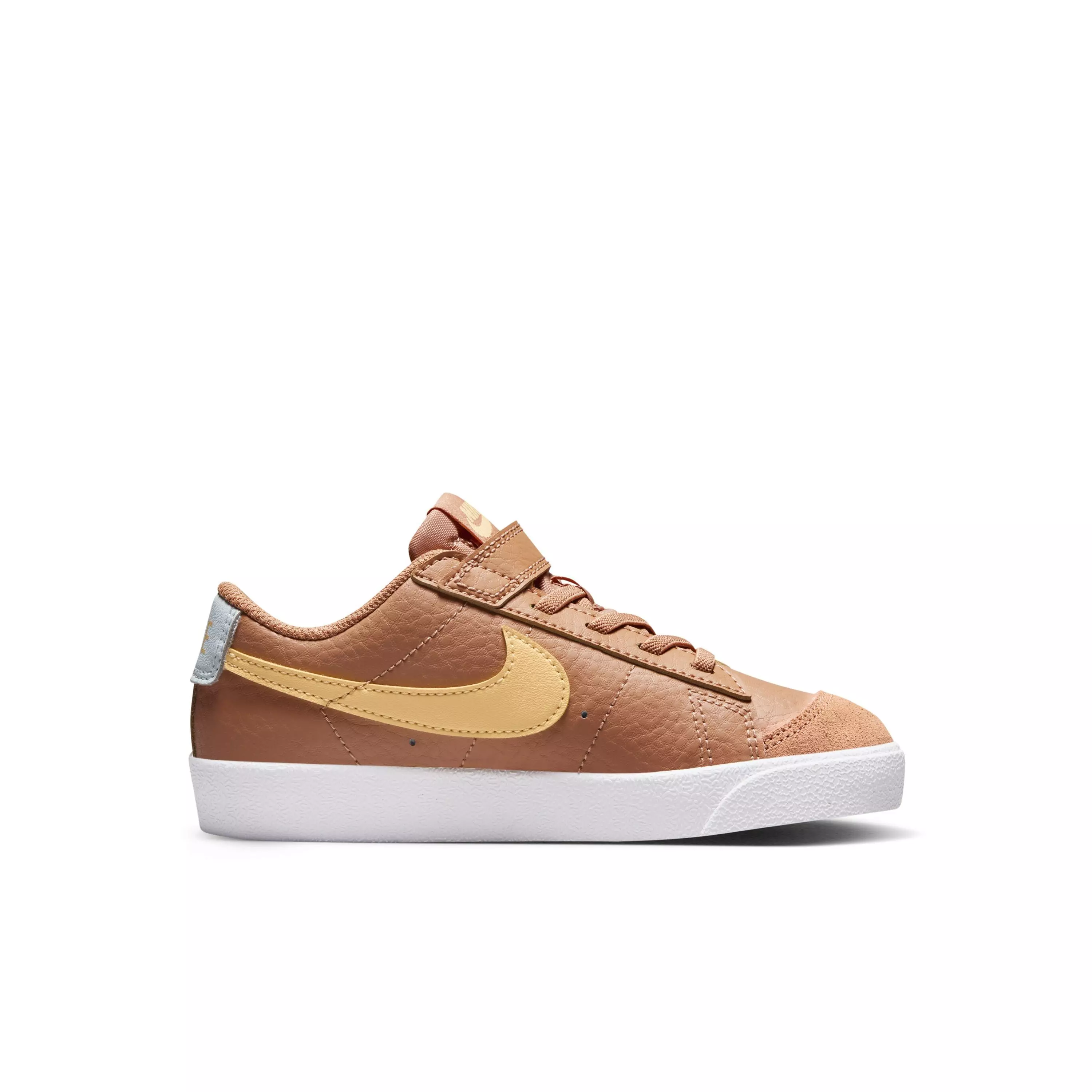Nike Blazer Low '77 "Amber Brown/Football Grey/White/Melon Tint" Preschool Girls' Shoe - BROWN/GREY/WHITE/MELON