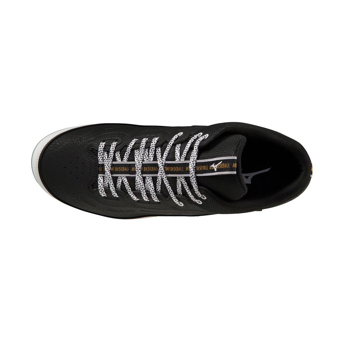 Mizuno Ambition 3 Mid TPU "Black/White" Men's Baseball Cleat - BLACK/WHITE Thumbnail View 3