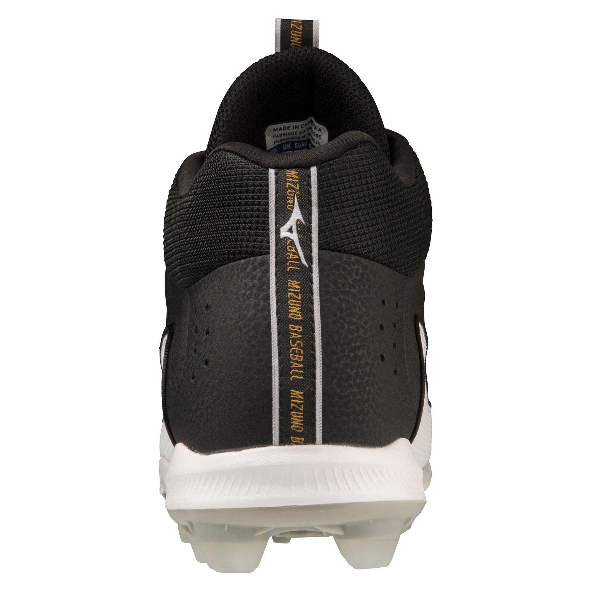 Mizuno Ambition 3 Mid TPU "Black/White" Men's Baseball Cleat - BLACK/WHITE Thumbnail View 5