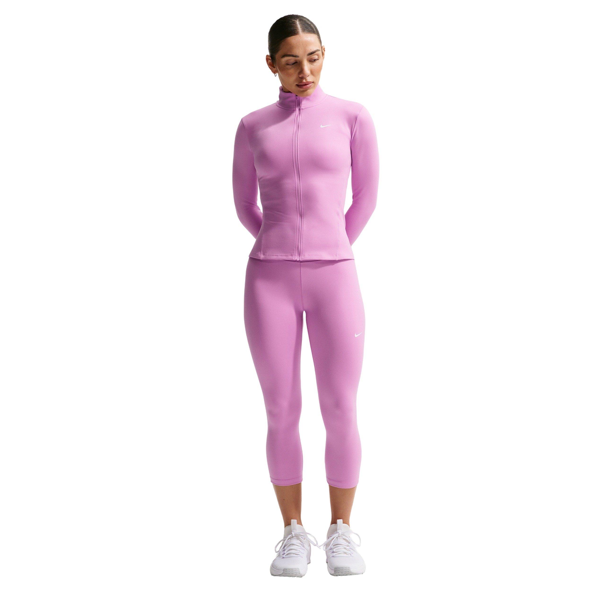 Nike Women's One High-Waisted Crop Leggings - Lt Magenta - LT MAGENTA Thumbnail View 5