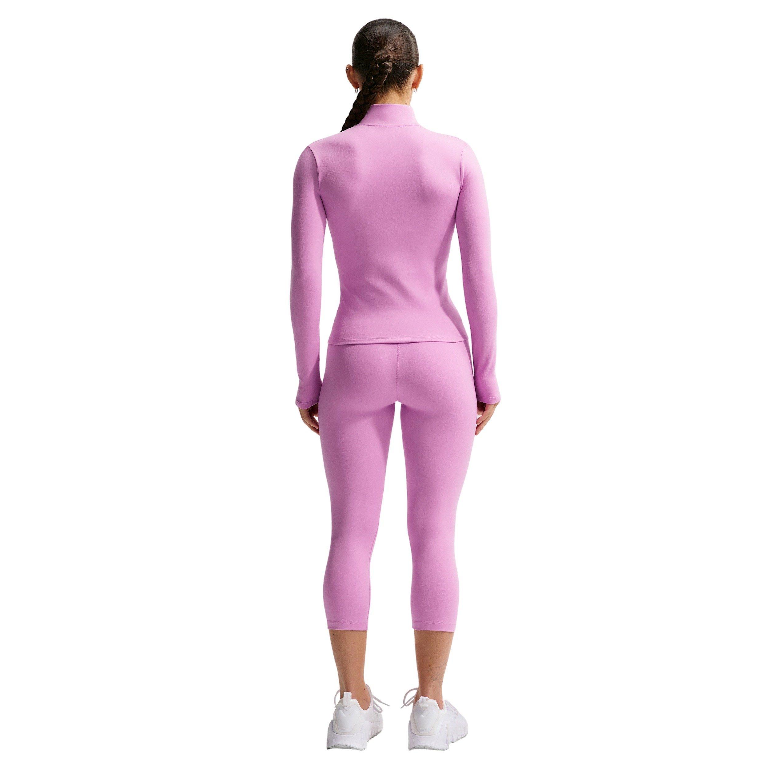 Nike Women's One High-Waisted Crop Leggings - Lt Magenta - LT MAGENTA Thumbnail View 6