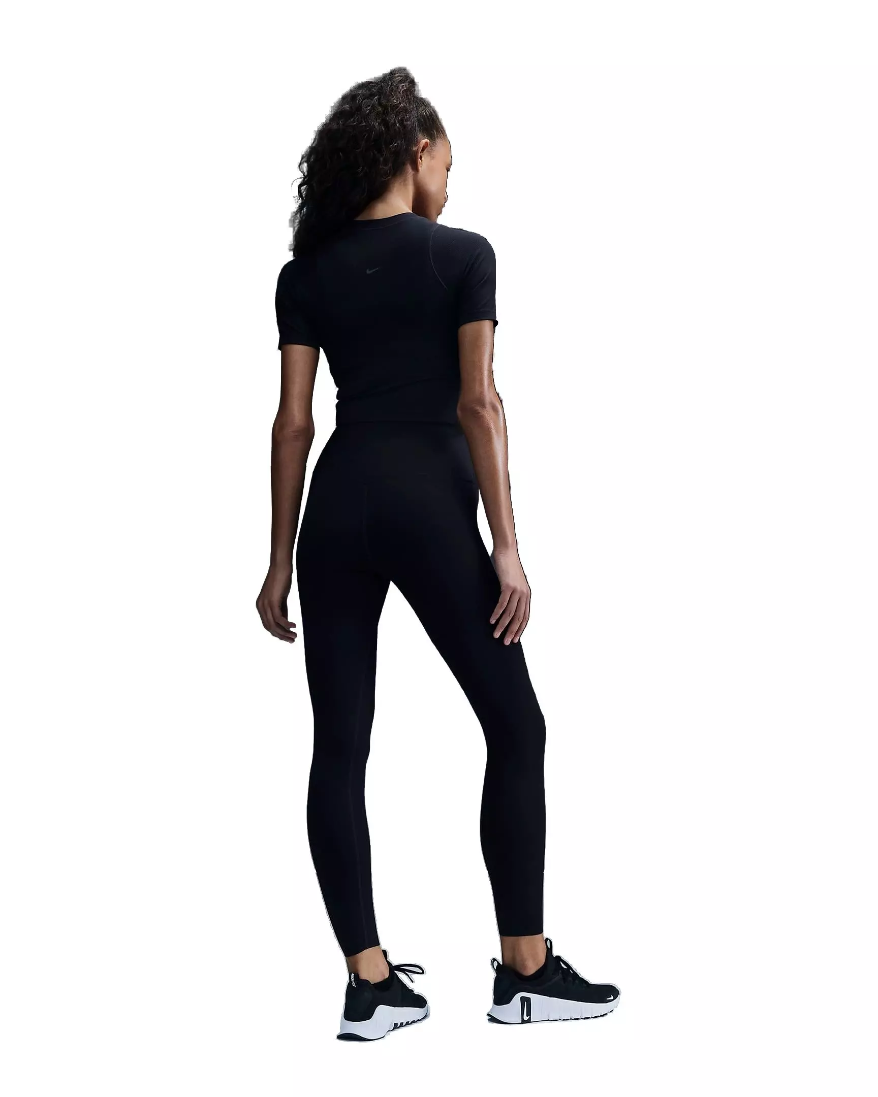 Nike Women's Zenvy Rib Gentle-Support High-Waisted 7/8 Leggings - BLACK