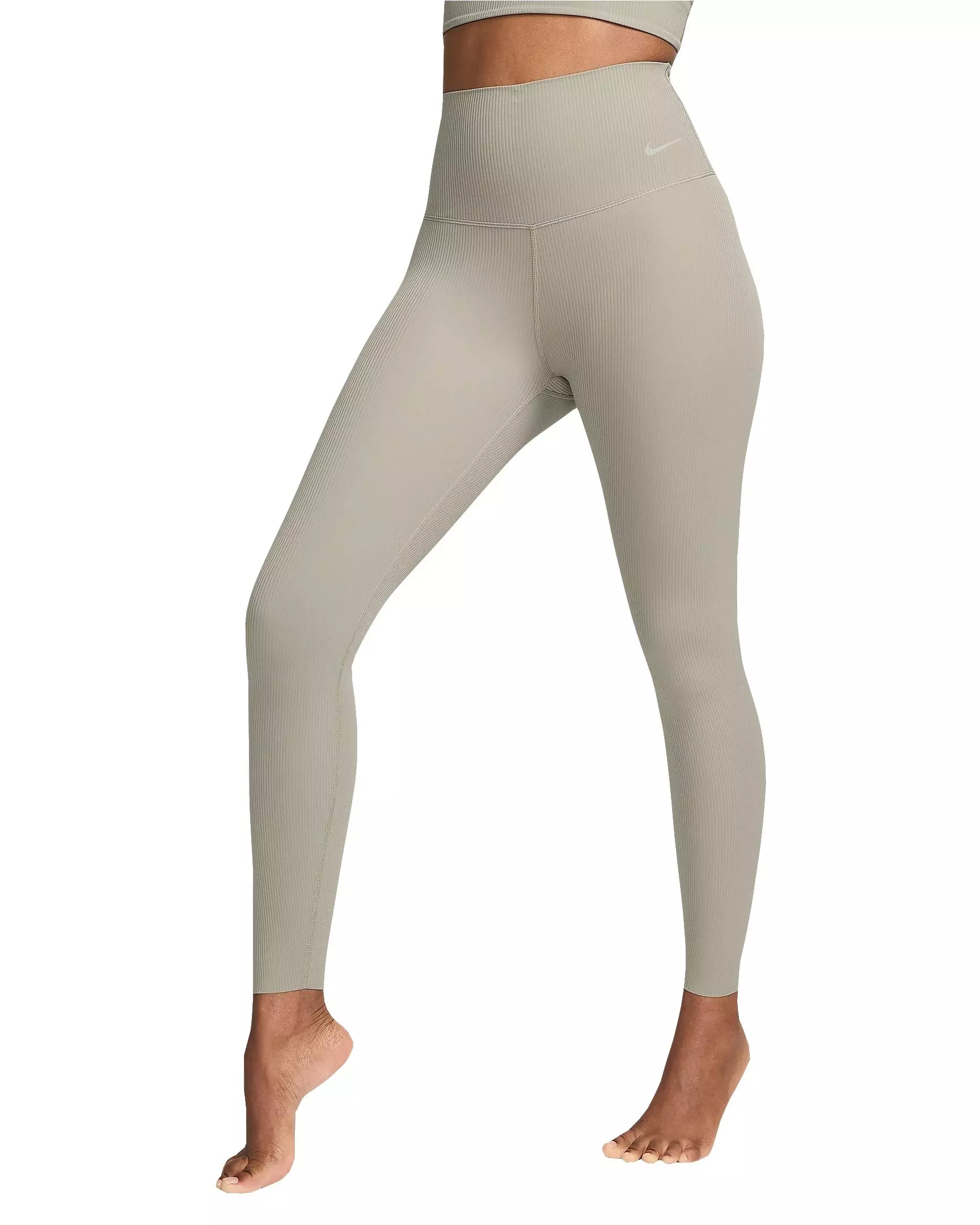 Nike Women's Zenvy Rib Gentle-Support High-Waisted 7/8 Leggings - GREEN
