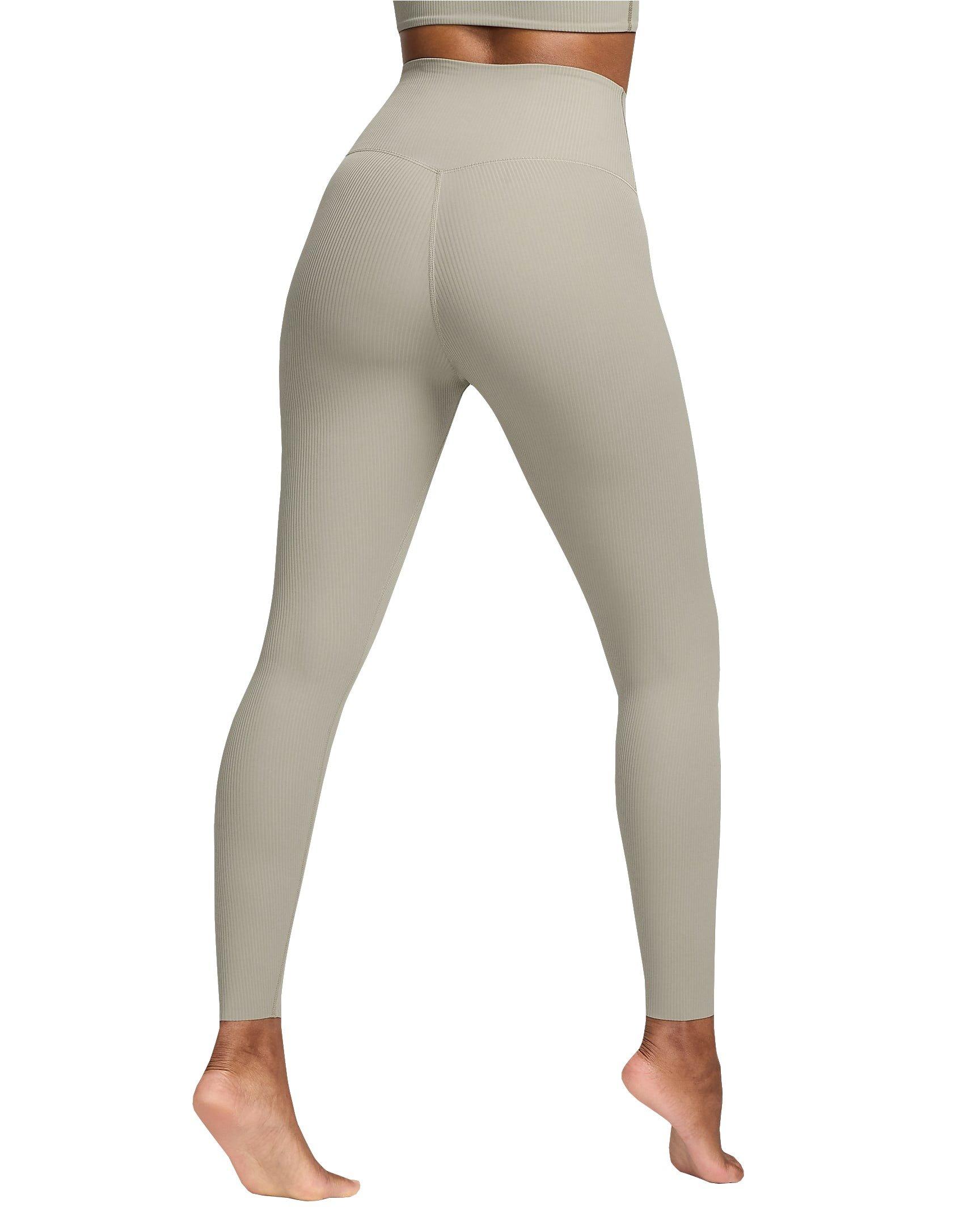 Nike Women's Zenvy Rib Gentle-Support High-Waisted 7/8 Leggings - GREEN Thumbnail View 2