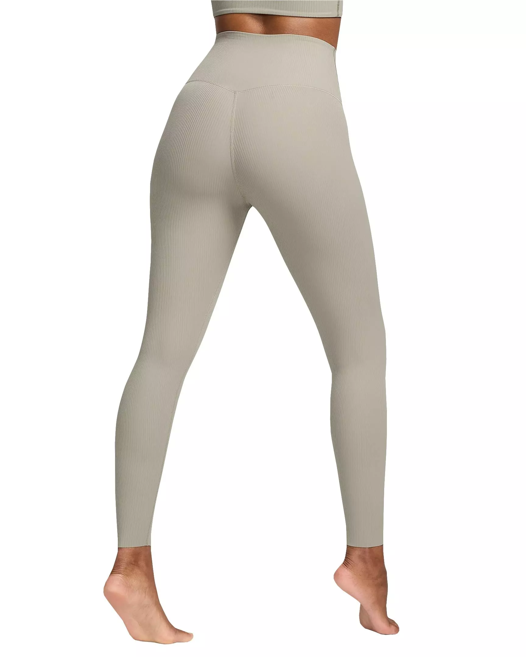 Nike Women's Zenvy Rib Gentle-Support High-Waisted 7/8 Leggings - GREEN