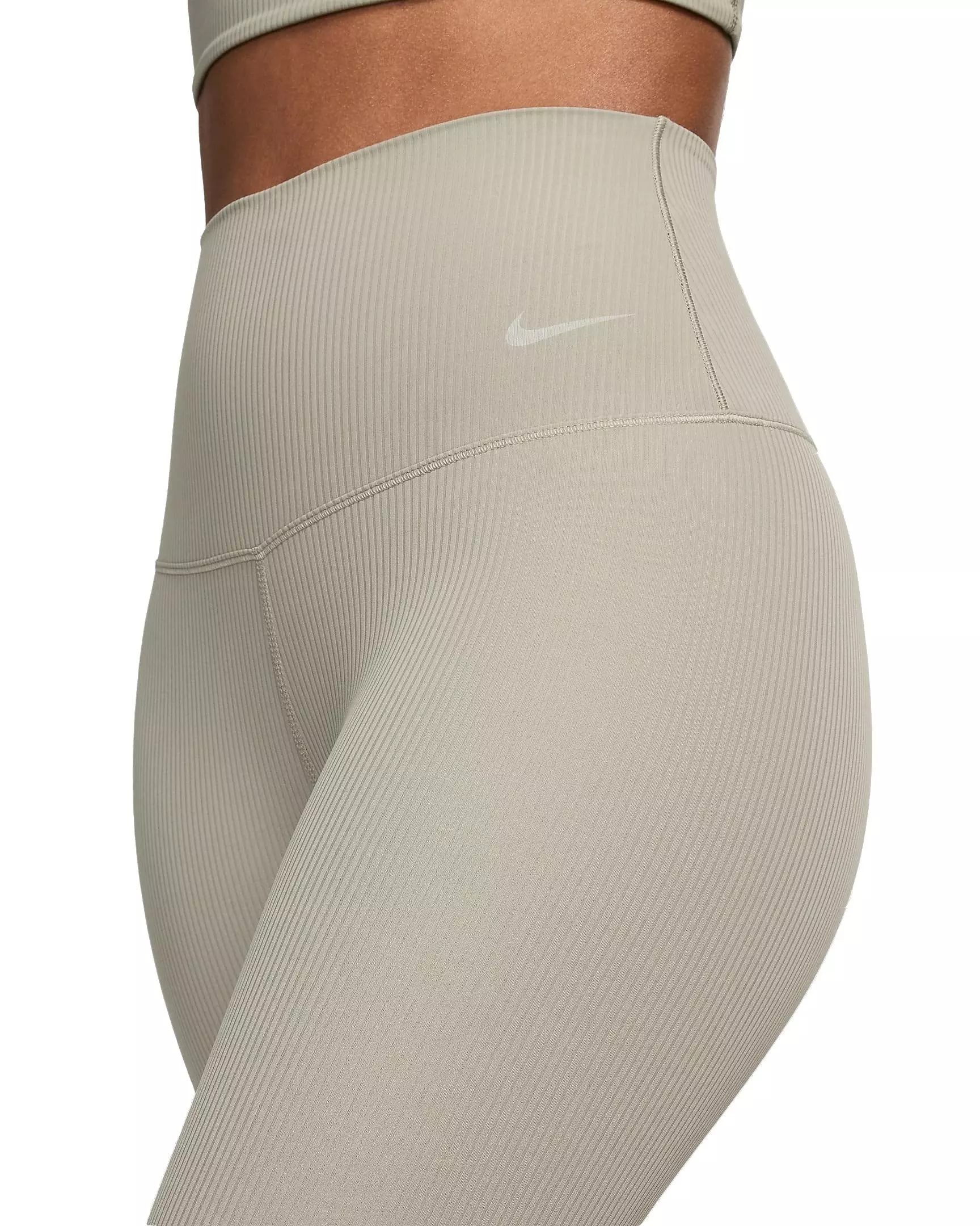 Nike Women's Zenvy Rib Gentle-Support High-Waisted 7/8 Leggings - GREEN