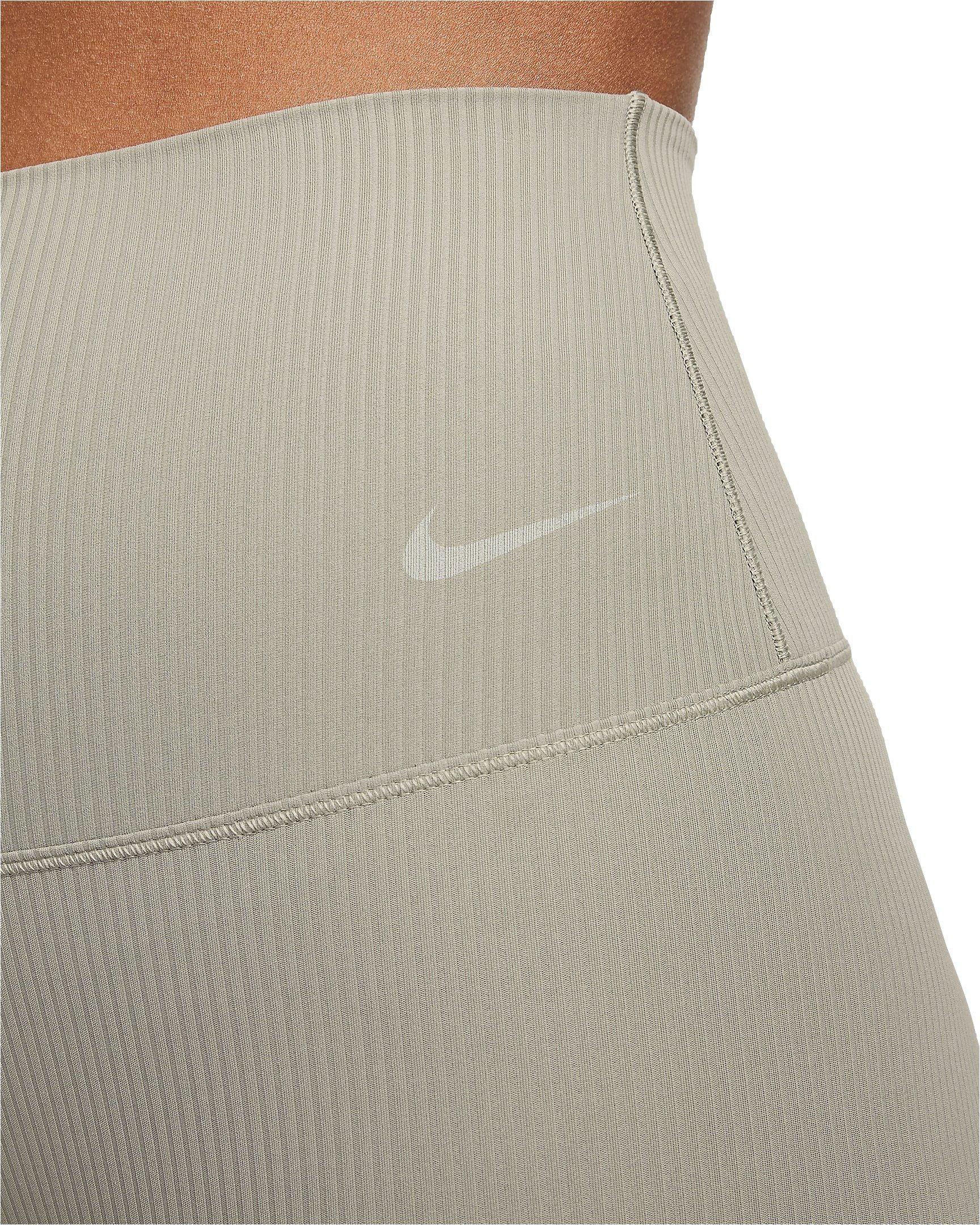 Nike Women's Zenvy Rib Gentle-Support High-Waisted 7/8 Leggings - GREEN Thumbnail View 4