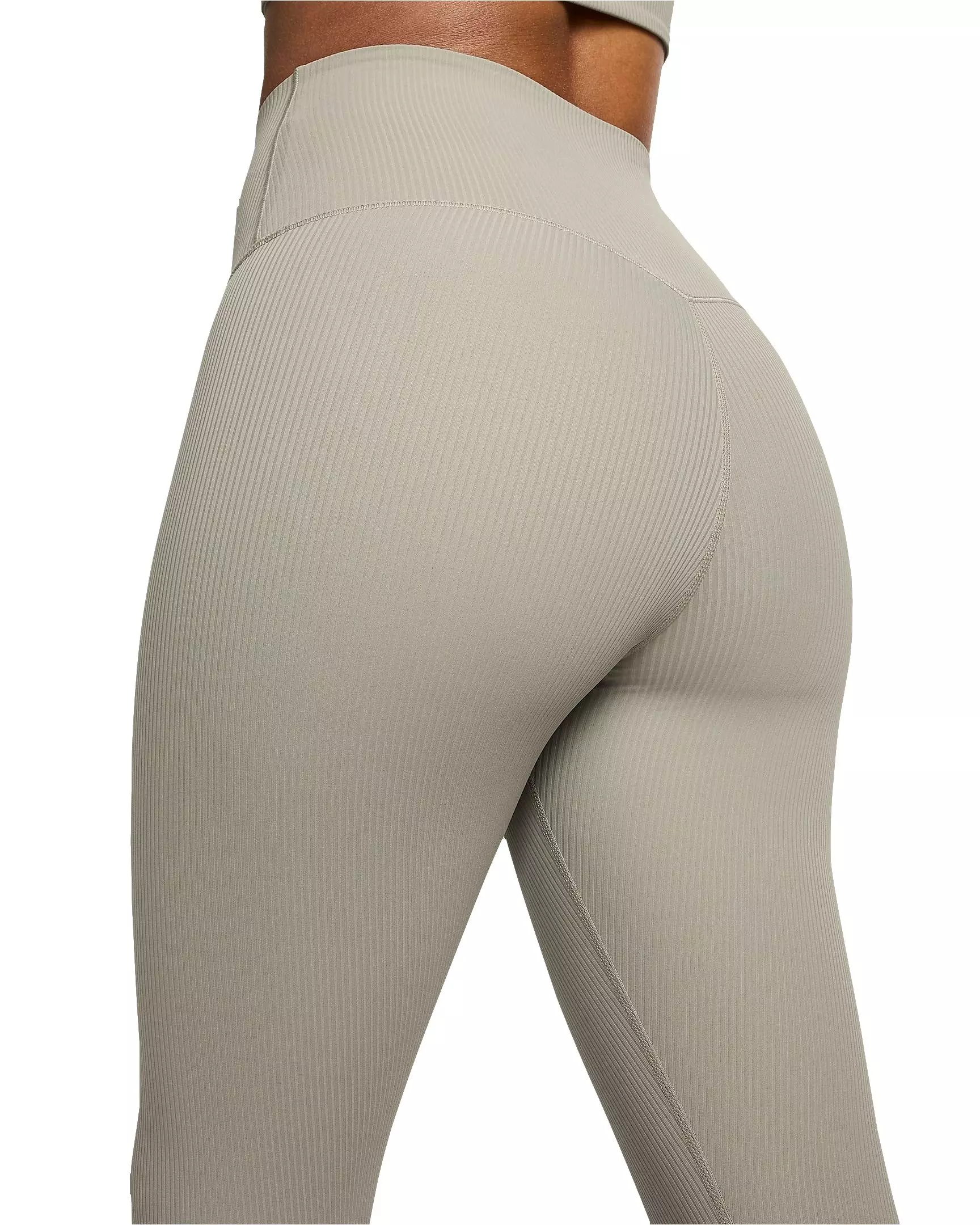 Nike Women's Zenvy Rib Gentle-Support High-Waisted 7/8 Leggings - GREEN