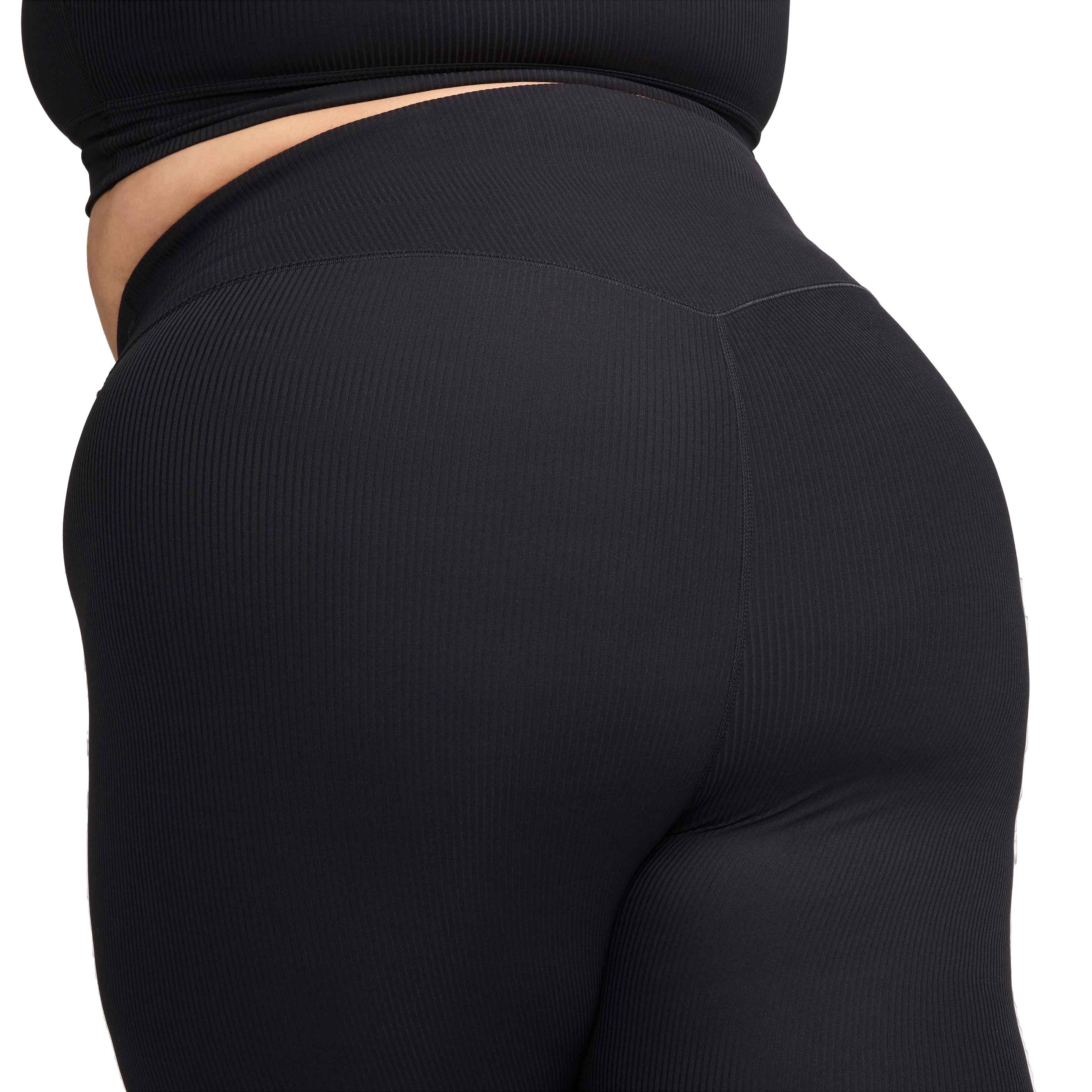 Nike Women's Zenvy Rib High-Waisted Gentle-Support 7/8 Leggings - Black - BLACK Thumbnail View 5