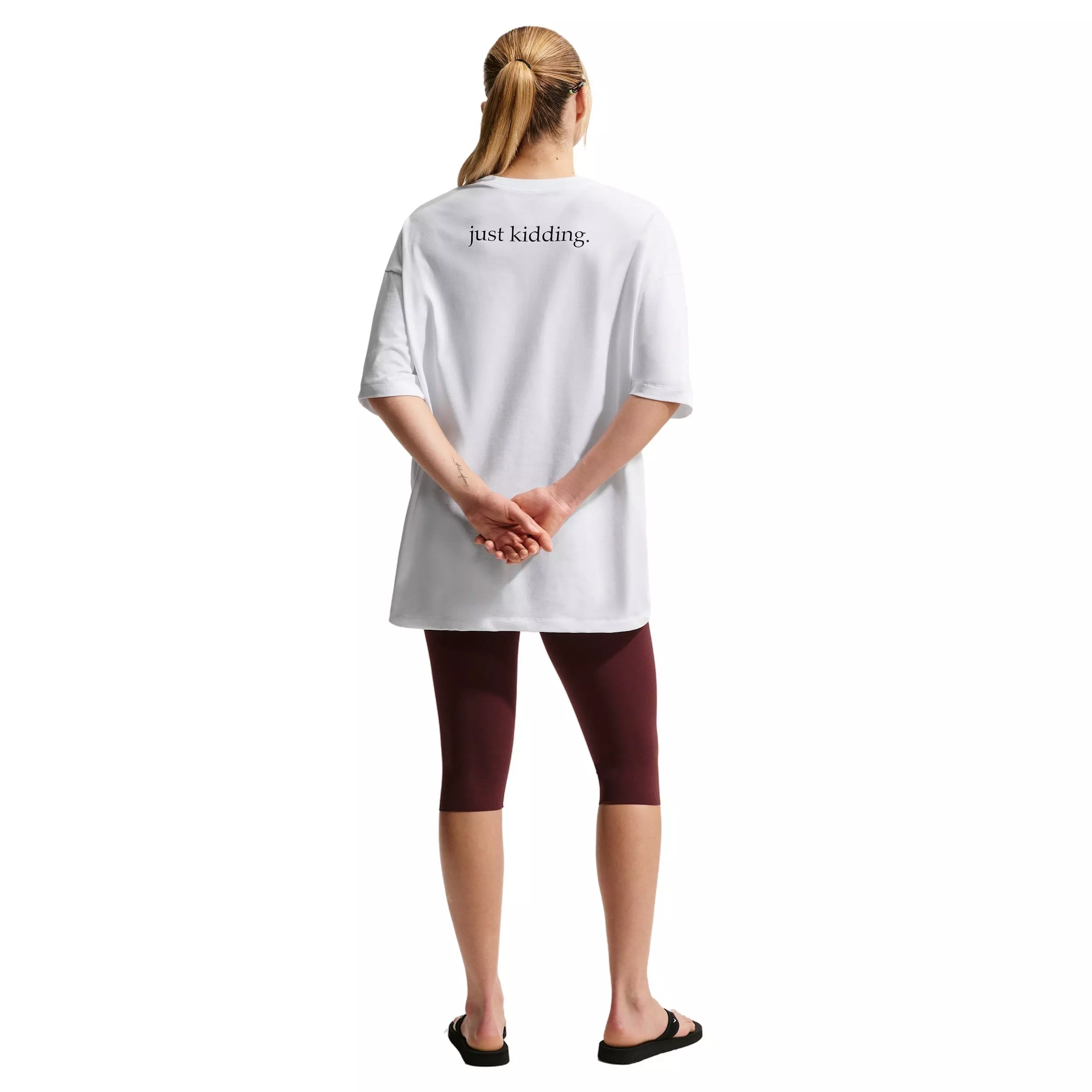 Nike Women's Oversized Fri-FIT Short-Sleeve T-Shirt -White - WHITE