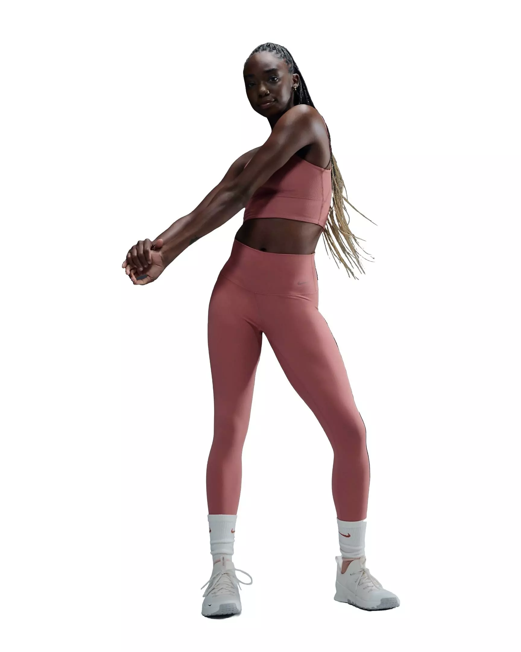 Nike Women's Zenvy Gentle-Support High-Waisted 7/8 Leggings - PINK