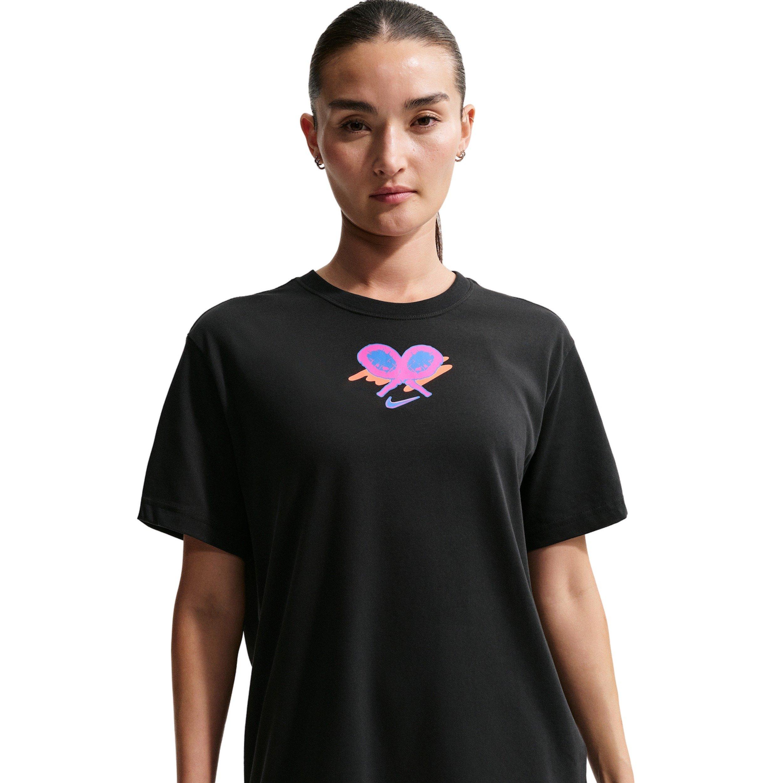 Nike Women's Slam Dri-FIT Tennis T-Shirt -Black - BLACK Thumbnail View 1