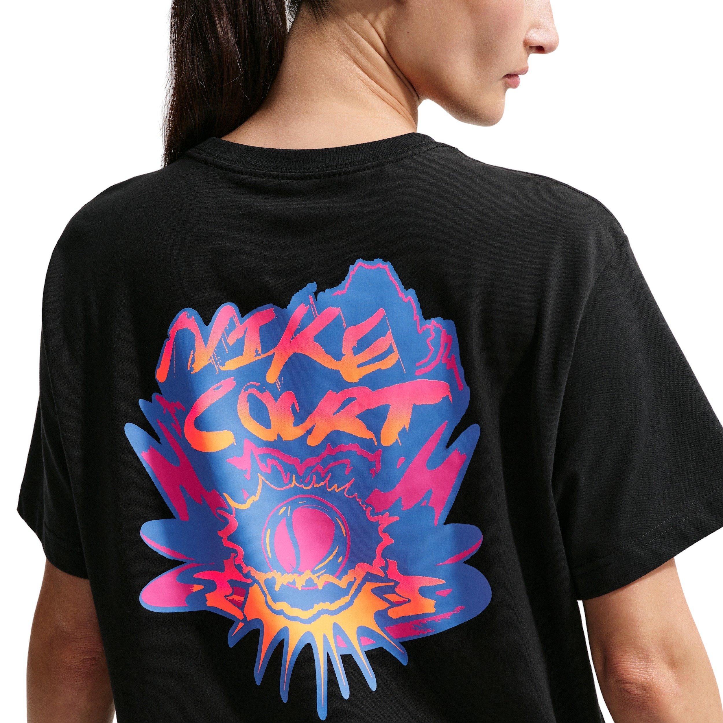 Nike Women's Slam Dri-FIT Tennis T-Shirt -Black - BLACK Thumbnail View 2