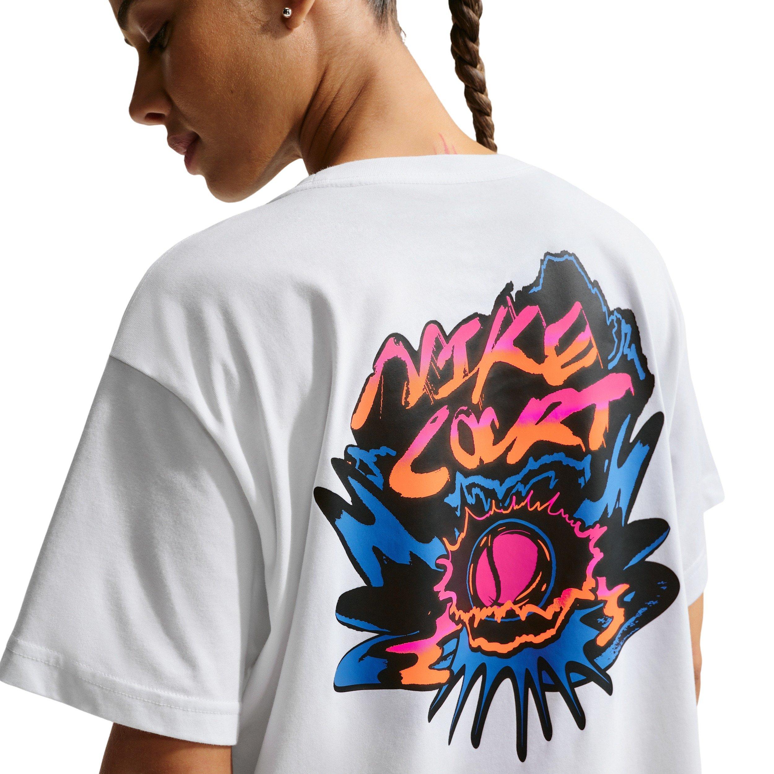 Nike Women's Slam Dri-FIT Tennis T-Shirt -White - WHITE Thumbnail View 2