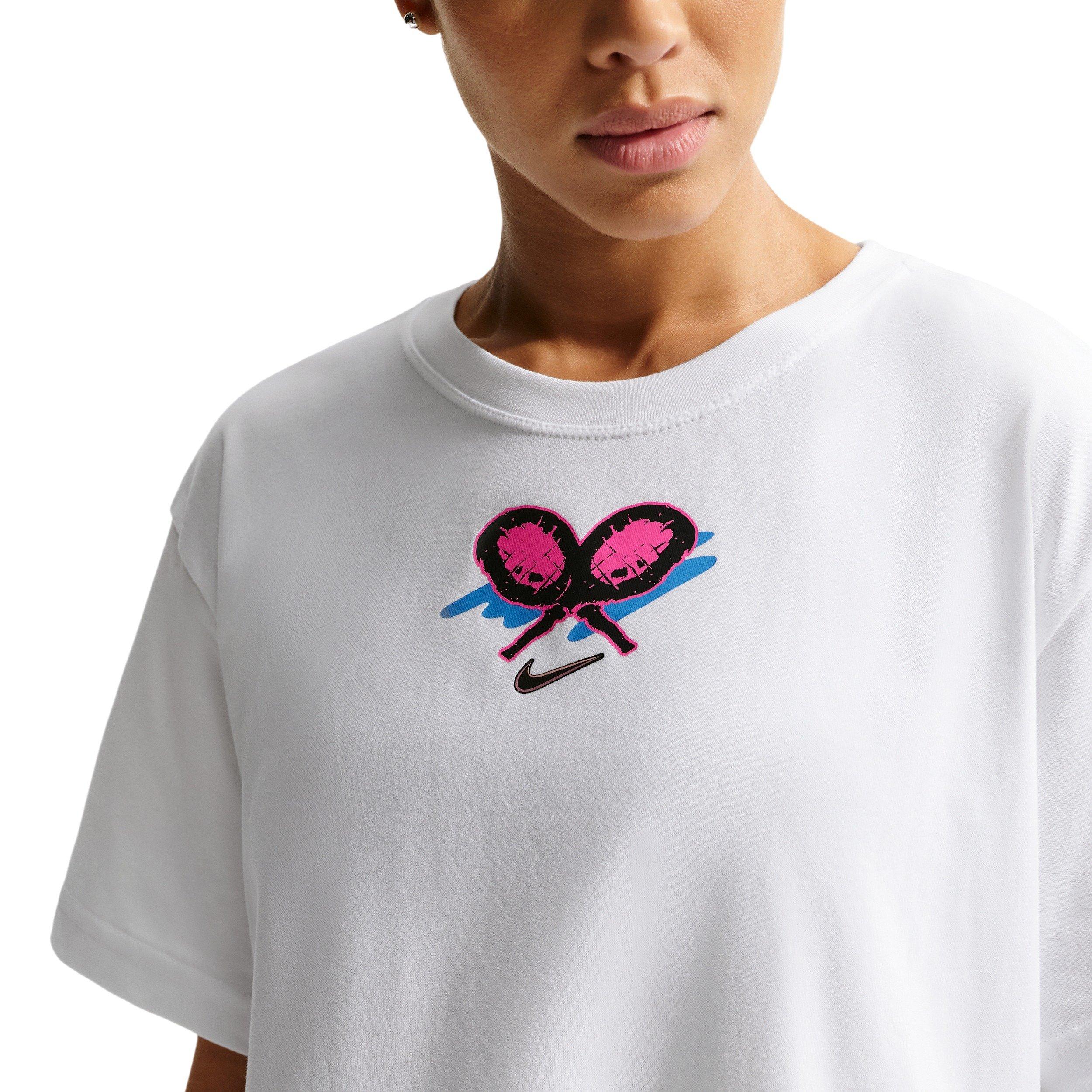 Nike Women's Slam Dri-FIT Tennis T-Shirt -White - WHITE Thumbnail View 3