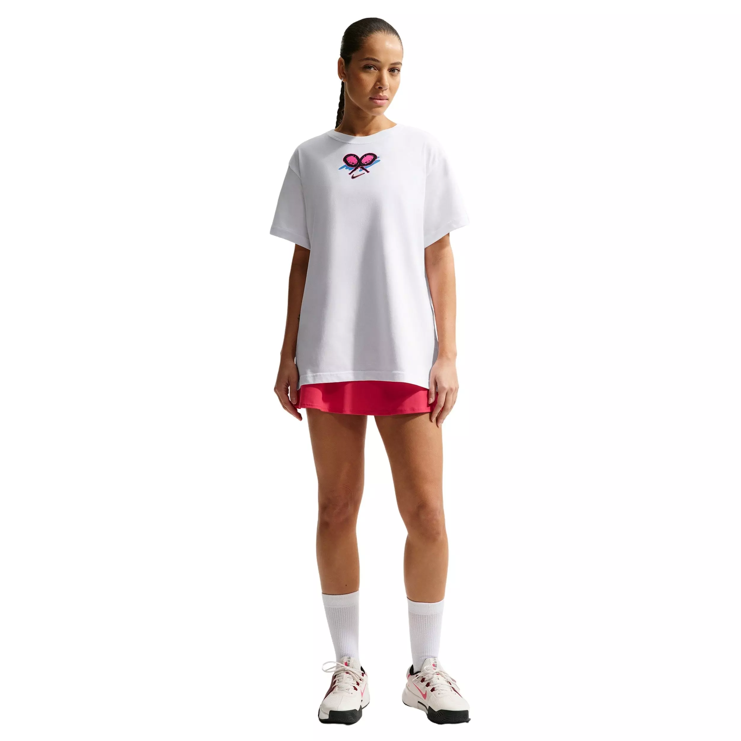Nike Women's Slam Dri-FIT Tennis T-Shirt -White - WHITE