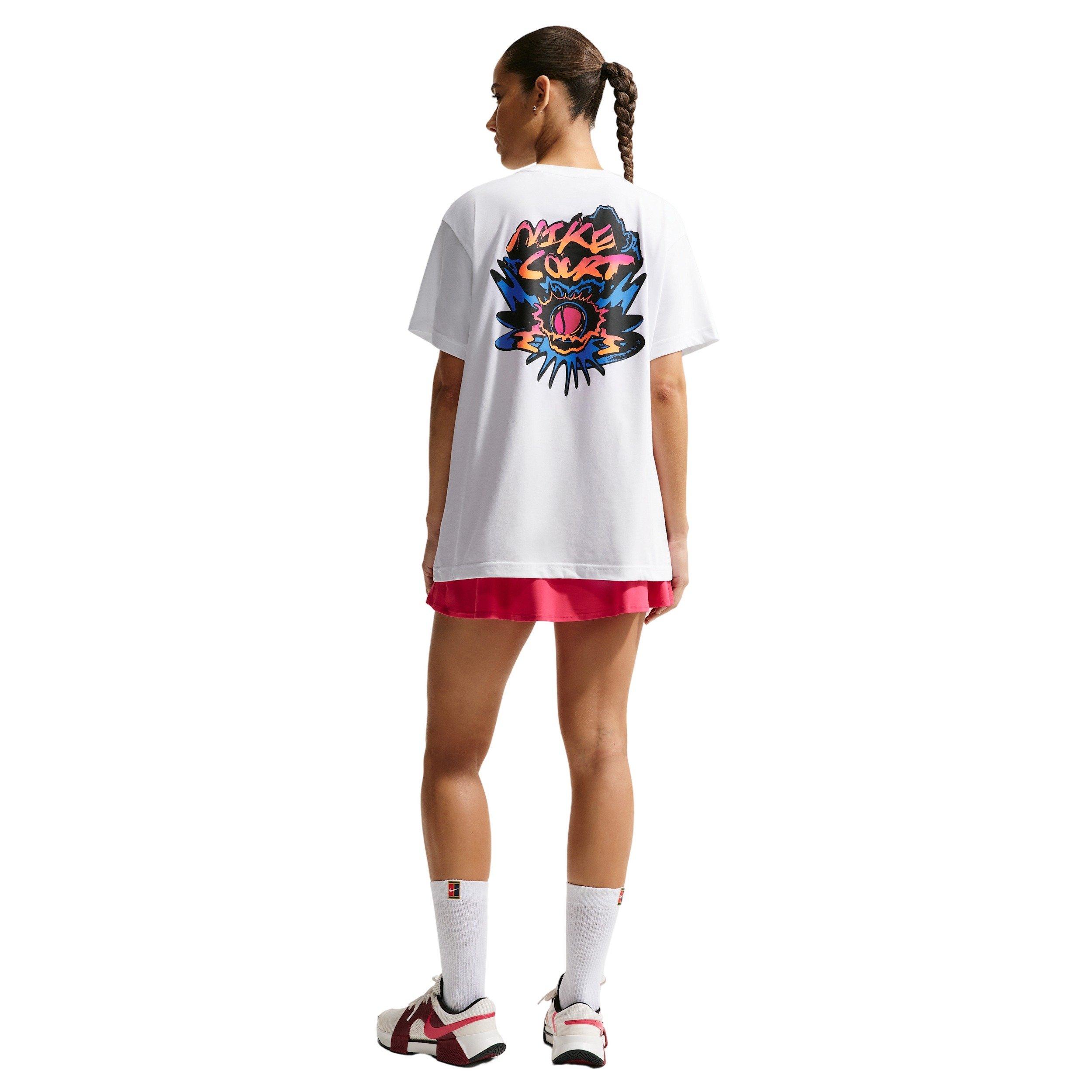 Nike Women's Slam Dri-FIT Tennis T-Shirt -White - WHITE Thumbnail View 5