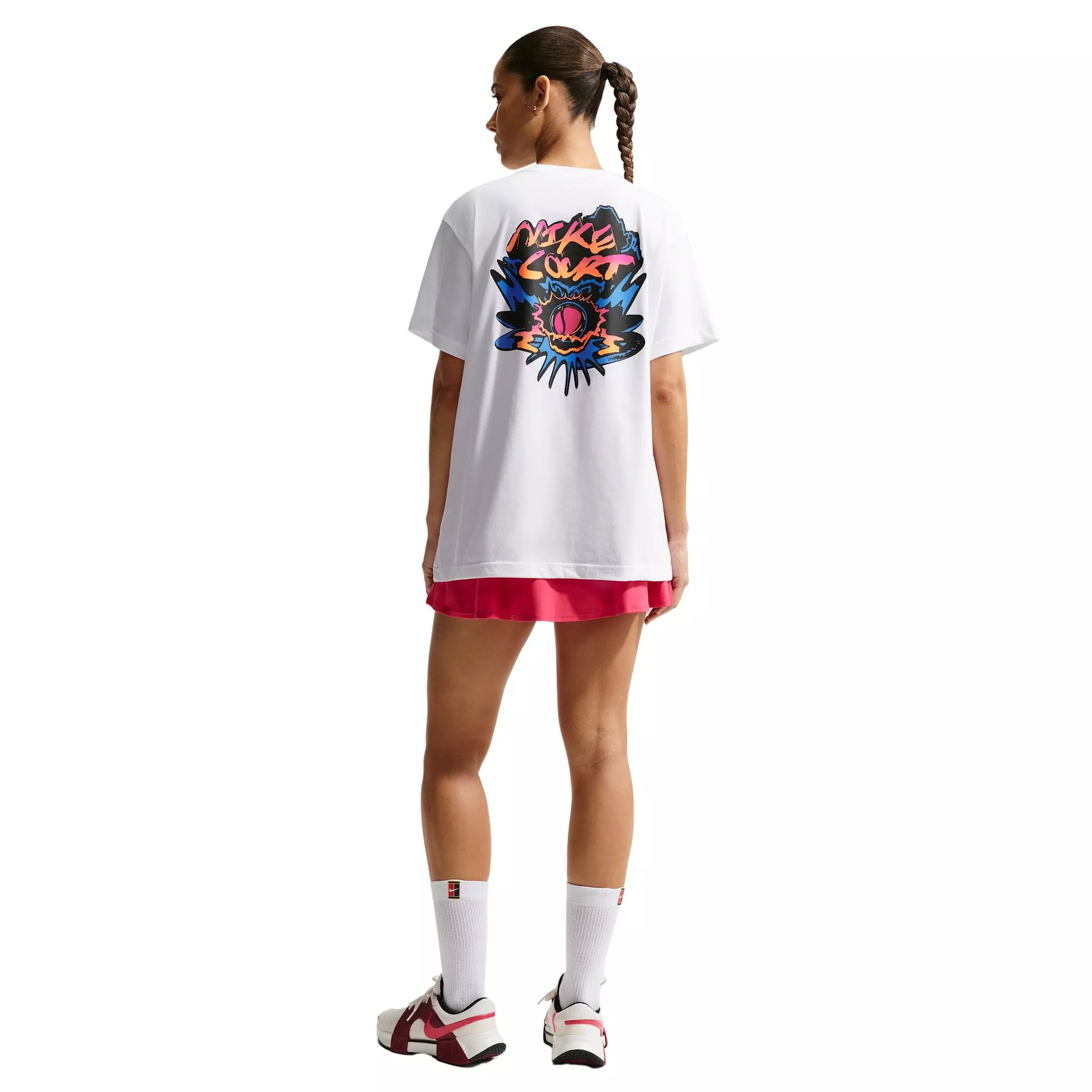 Nike Women's Slam Dri-FIT Tennis T-Shirt -White - WHITE