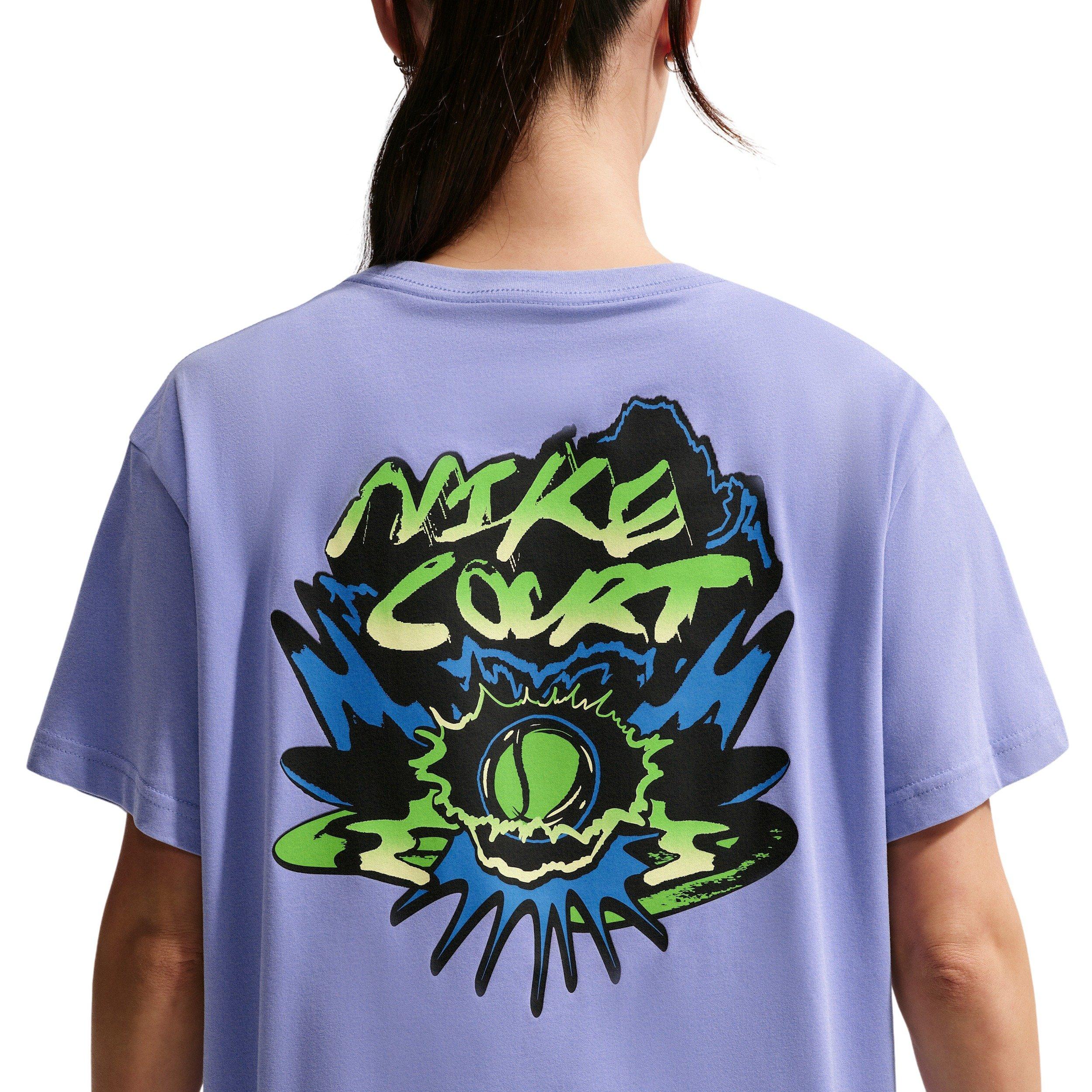 Nike Women's Slam Dri-FIT Tennis T-Shirt -Purple - PURPLE Thumbnail View 2