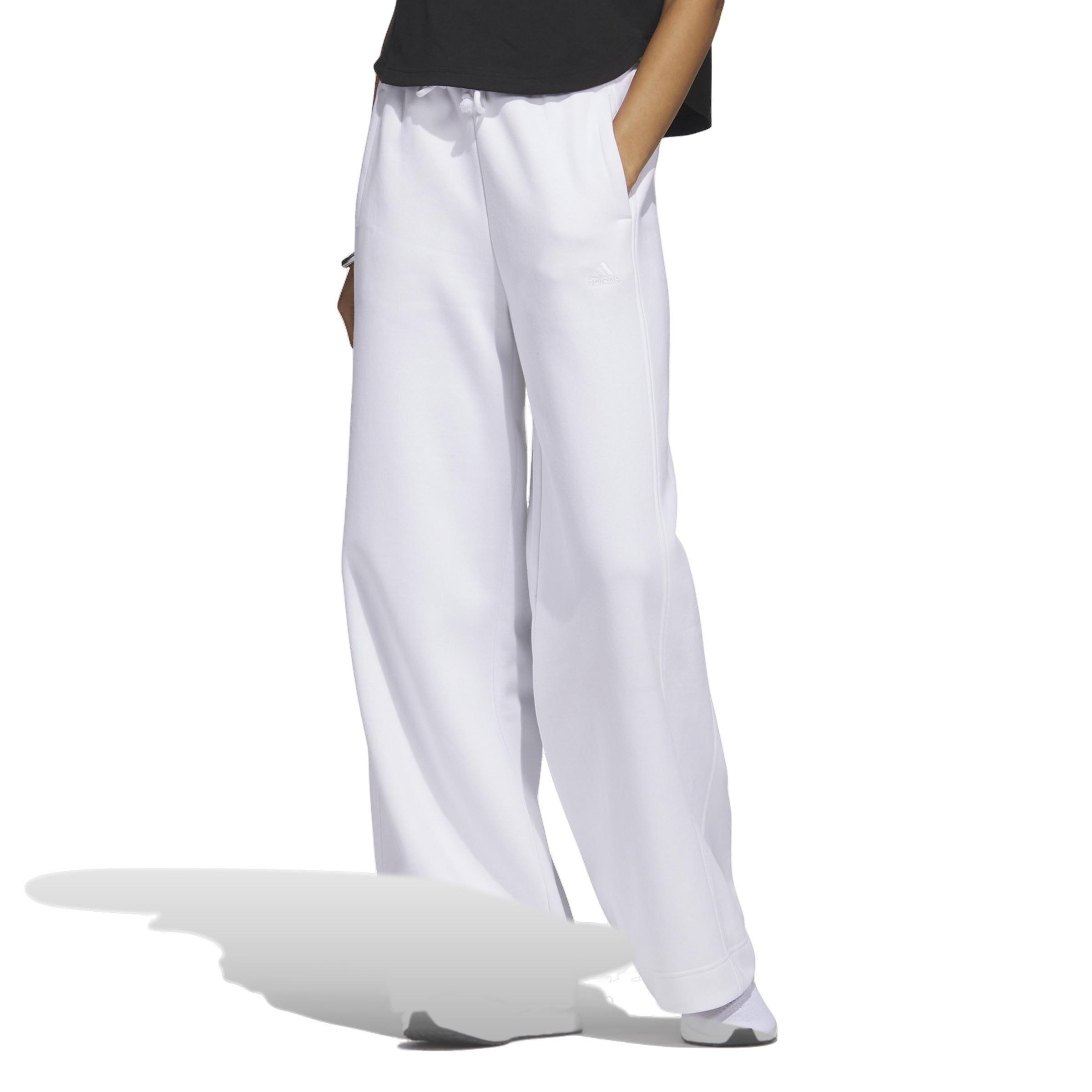 adidas Women's All SZN Fleece Pants- White - Hibbett | City Gear