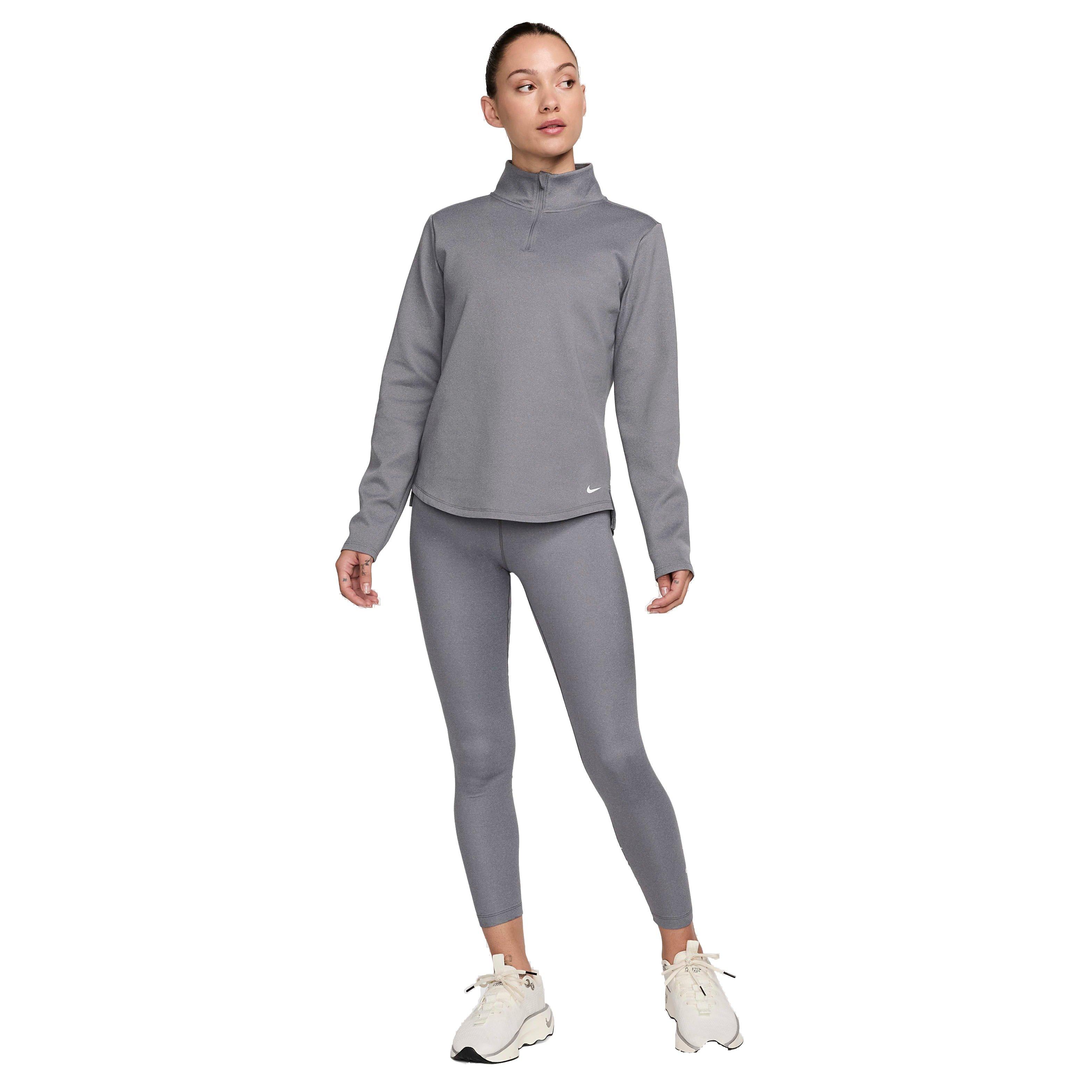 Nike Women's One Therma-FIT High-Rise 7/8 Leggings - Grey - GREY Thumbnail View 7