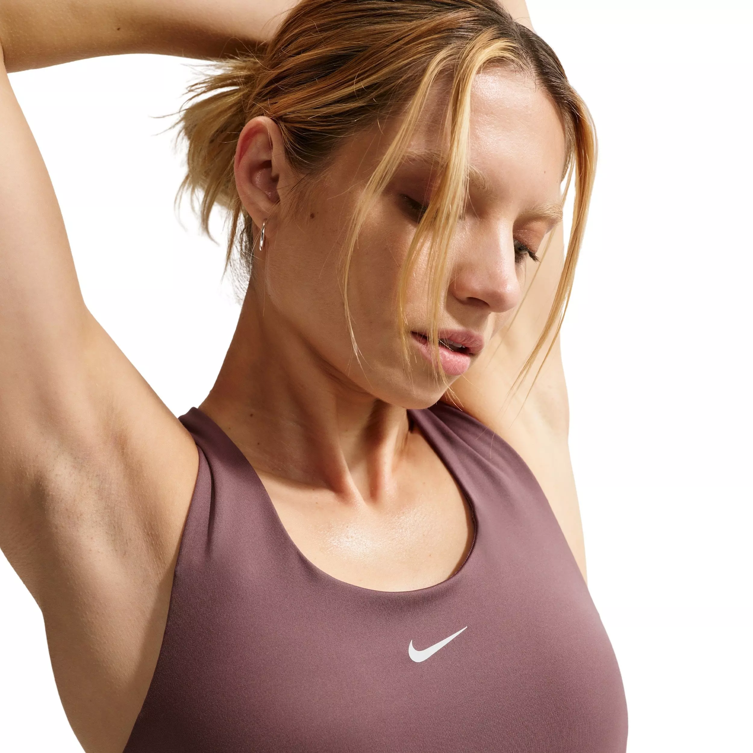 Nike Women's Swoosh Medium-Support Padded Sports Bra Tank - Tattoo Purple - TATTOO PURPLE