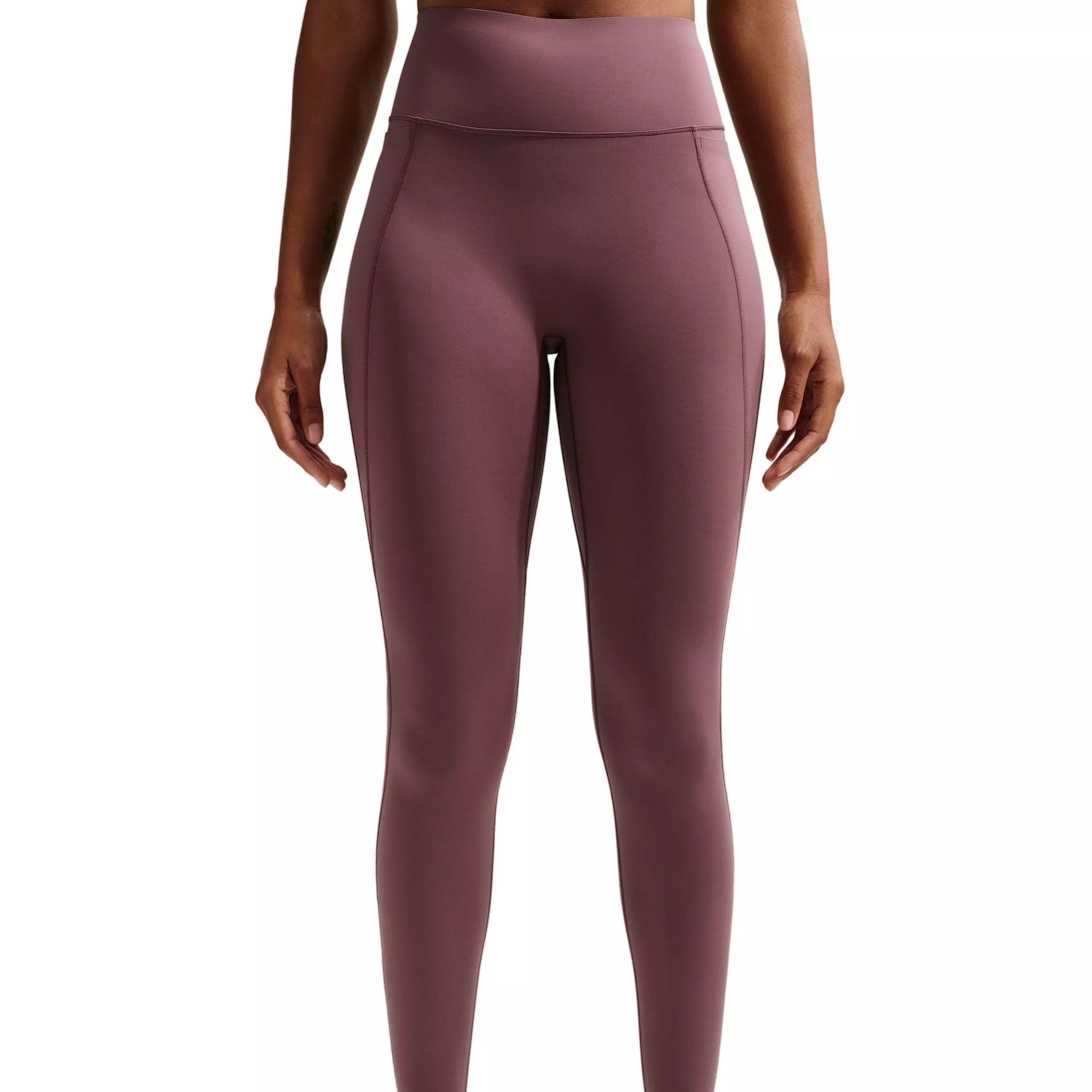 Nike Women's Universa High-Waisted Full-Length Leggings with No Front Seam - Tattoo Purple - TATTOO PURPLE