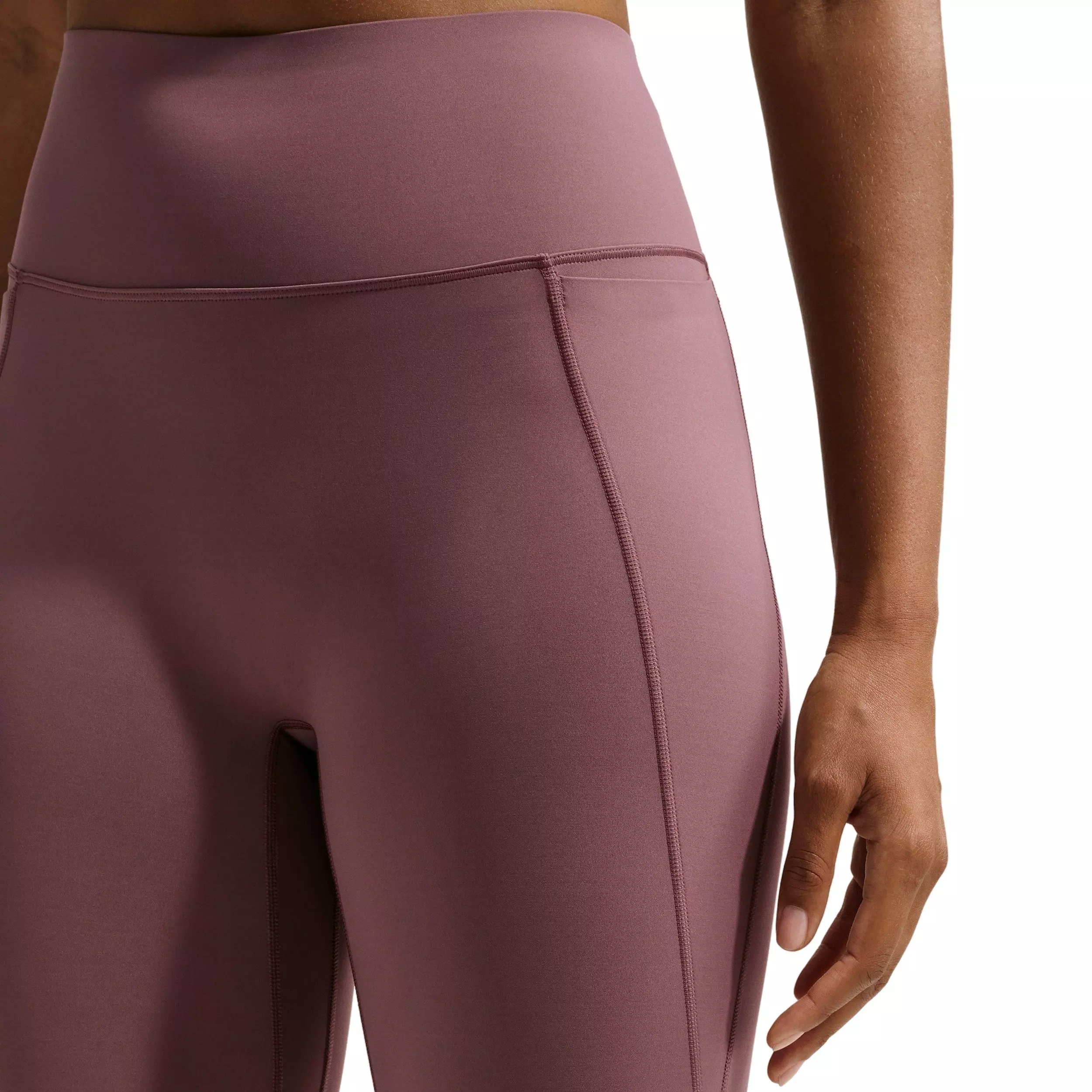 Nike Women's Universa High-Waisted Full-Length Leggings with No Front Seam - Tattoo Purple - TATTOO PURPLE