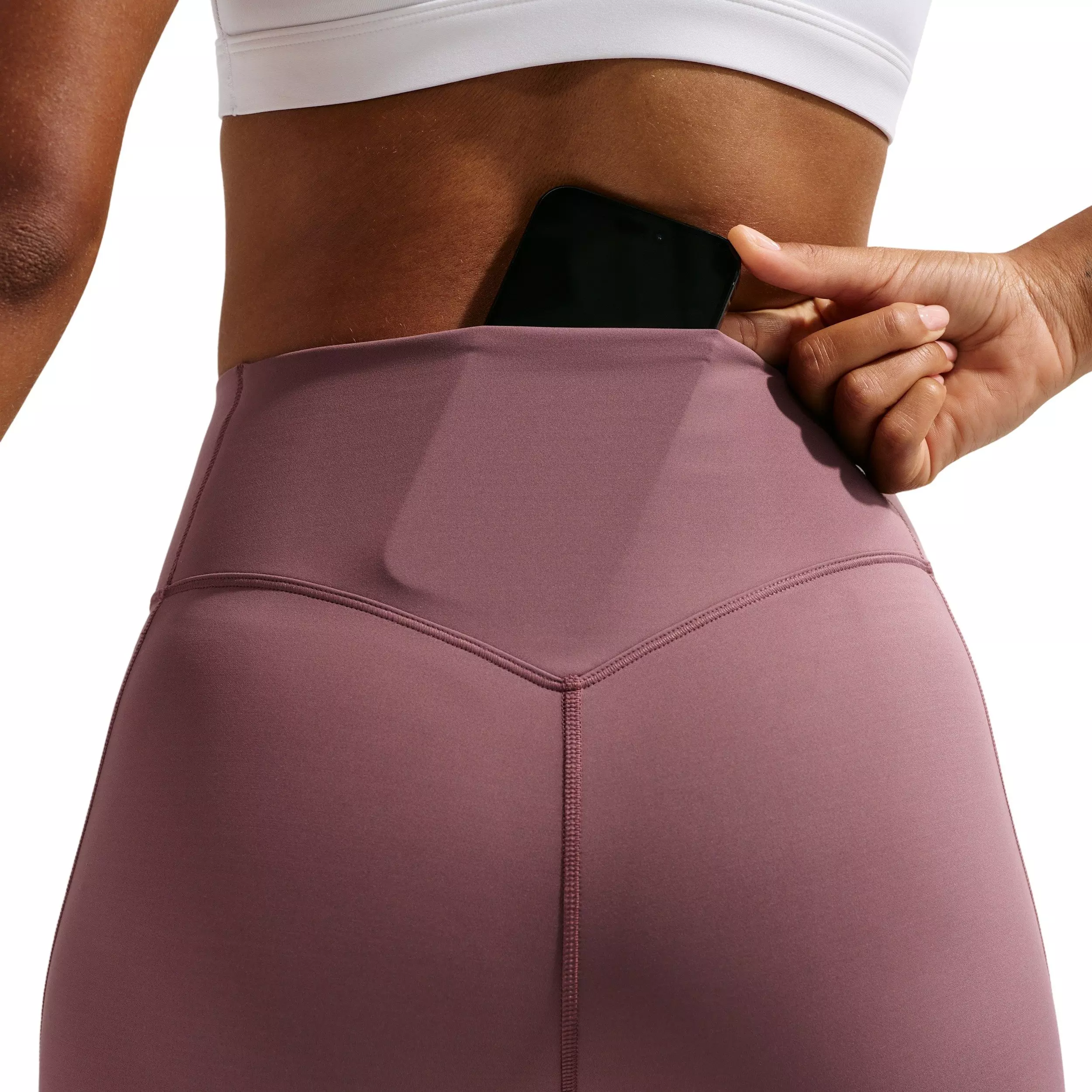 Nike Women's Universa High-Waisted Full-Length Leggings with No Front Seam -Tattoo Purple - TATTOO PURPLE