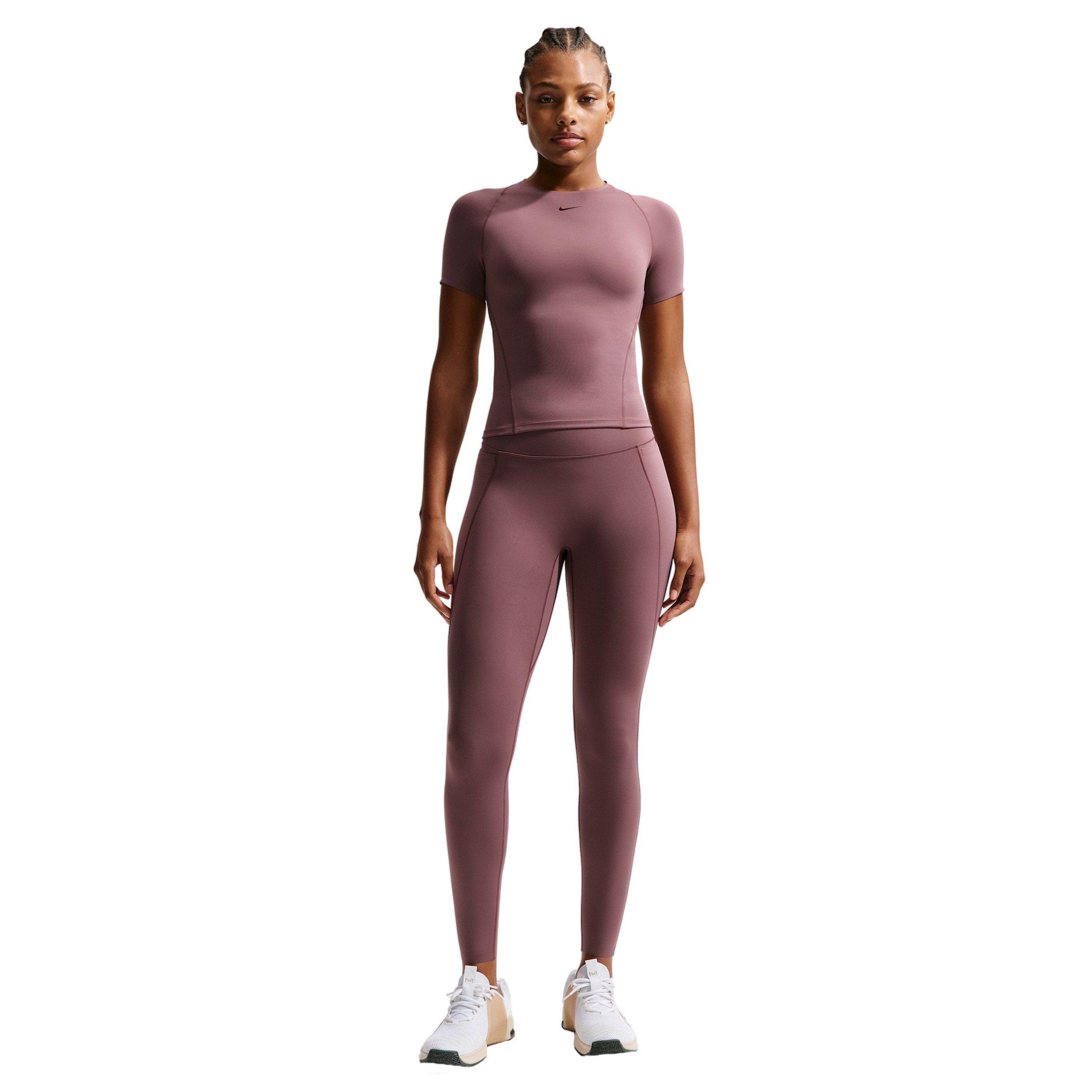 Nike Women's Universa High-Waisted Full-Length Leggings with No Front Seam - Tattoo Purple - TATTOO PURPLE Thumbnail View 6