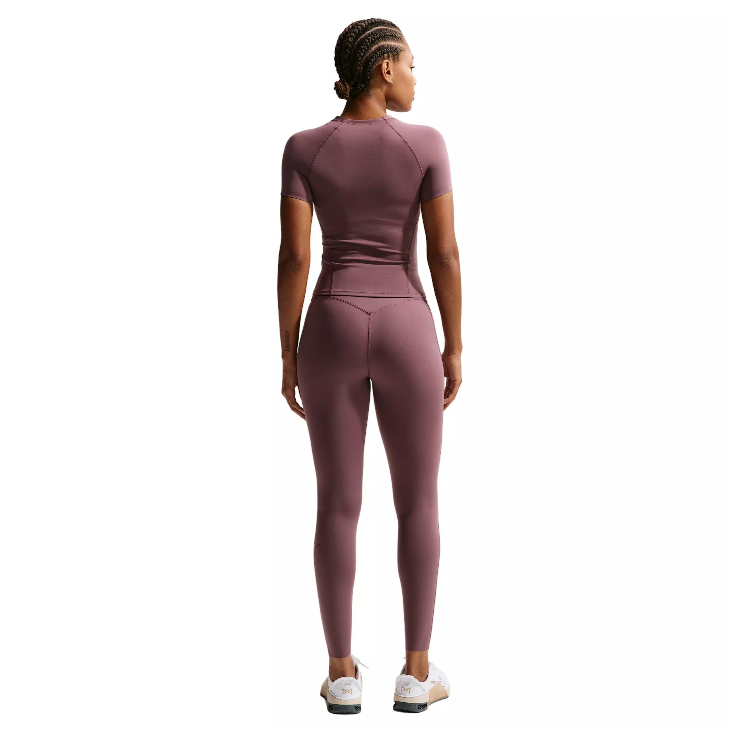 Nike Women's Universa High-Waisted Full-Length Leggings with No Front Seam -Tattoo Purple - TATTOO PURPLE