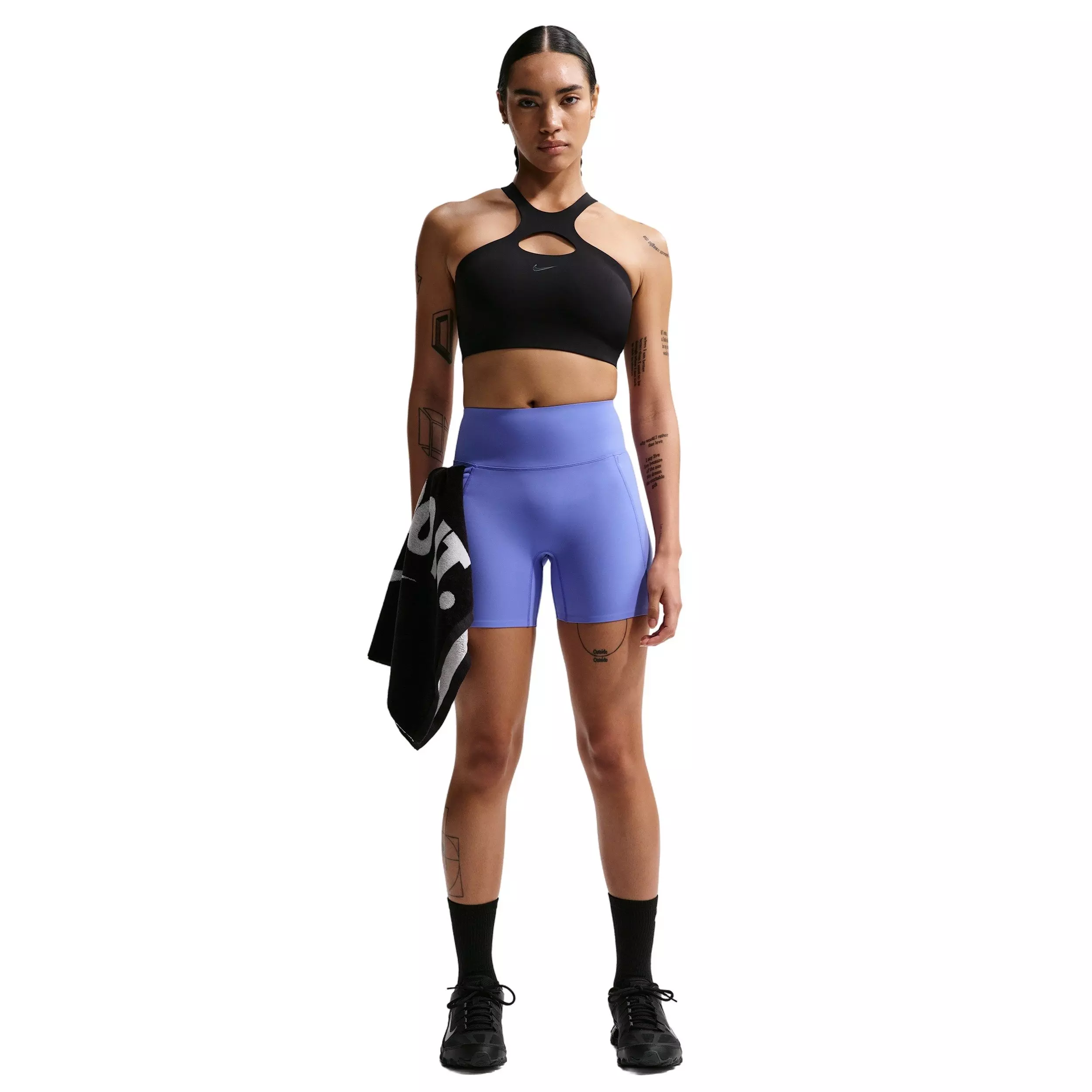 Nike Women's Universa High-Waisted 5" Biker Shorts with No Front Seam - Sapphire - SAPPHIRE