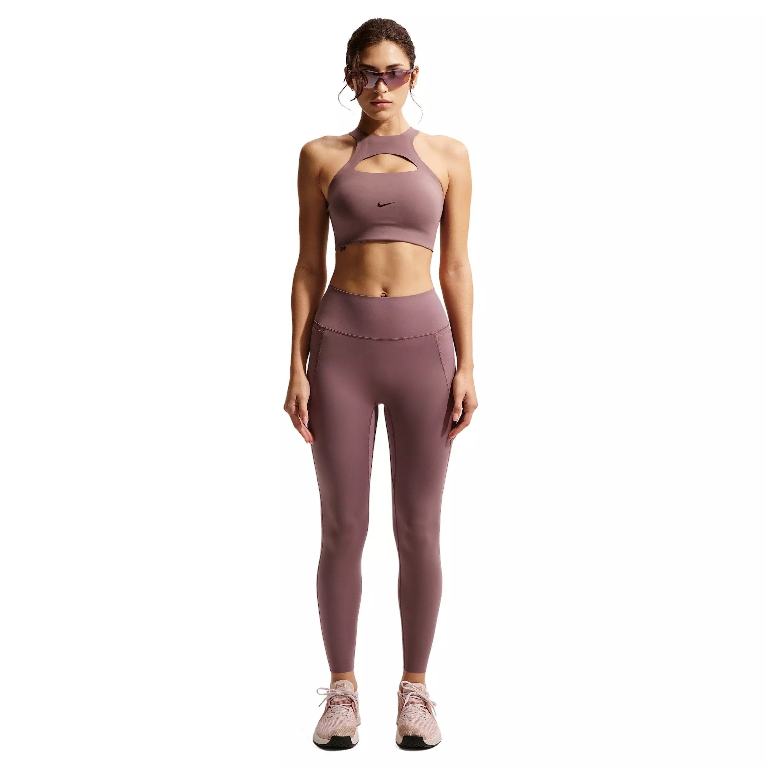 Nike Women's Universa High-Waisted 7/8 leggings with No Front Seam - Tattoo Purple - TATTOO PURPLE