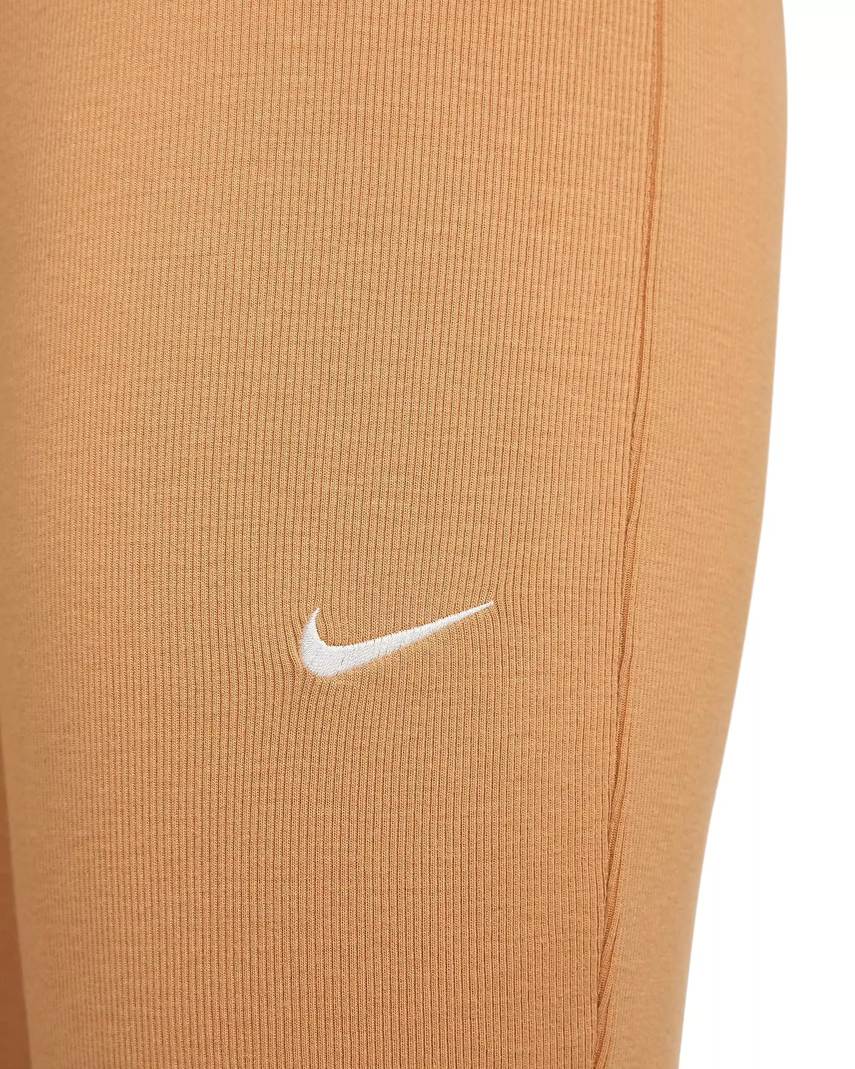 Nike Women's Sportswear Chill Knit Tight Mini-Rib Flared Leggings - BROWN