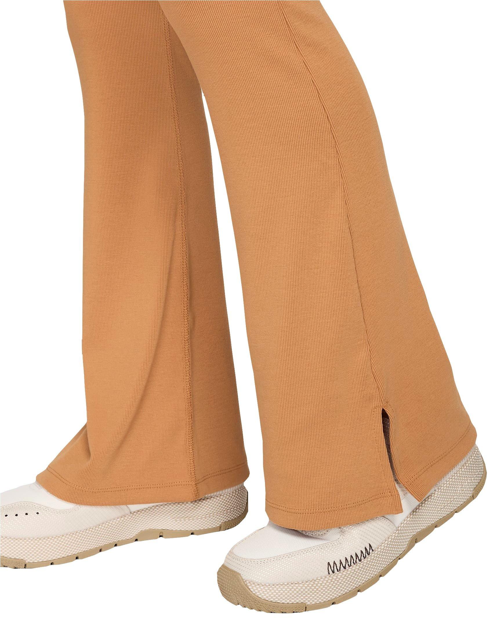 Nike Women's Sportswear Chill Knit Tight Mini-Rib Flared Leggings - BROWN Thumbnail View 4