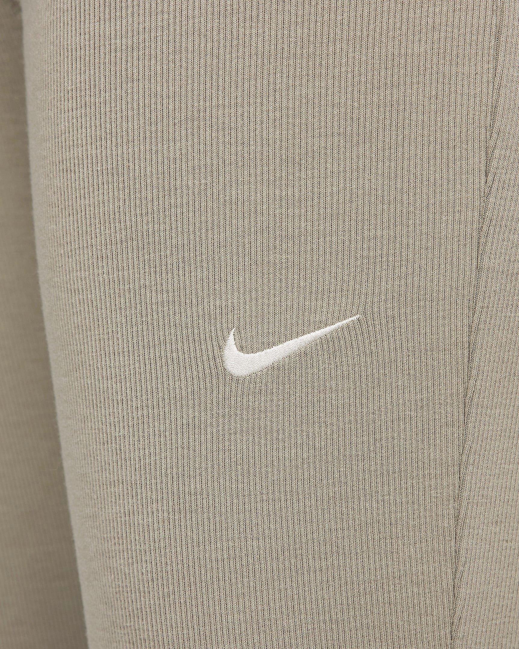 Nike Women's Sportswear Chill Knit Tight Mini-Rib Flared Leggings - GREEN Thumbnail View 3