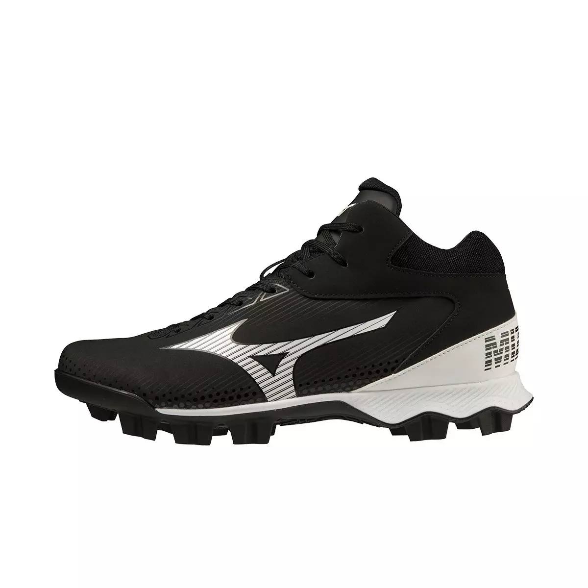Mizuno Wave LightRevo TPU Mid "Black/White" Men's Baseball Cleat - BLACK/WHITE