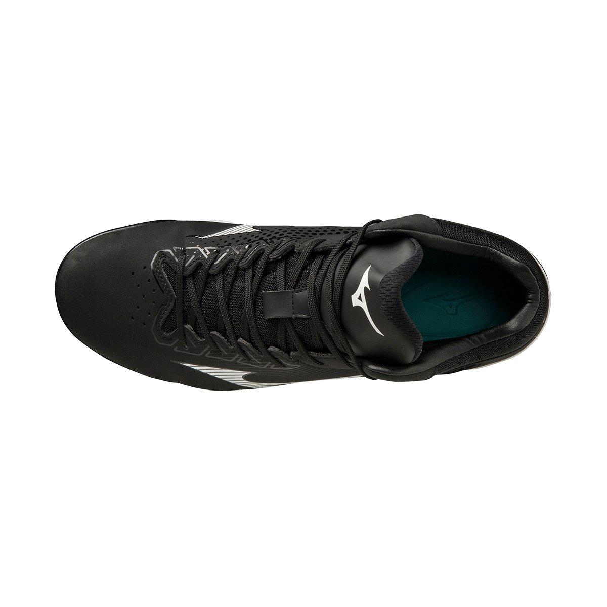 Mizuno Wave LightRevo TPU Mid "Black/White" Men's Baseball Cleat - BLACK/WHITE Thumbnail View 3