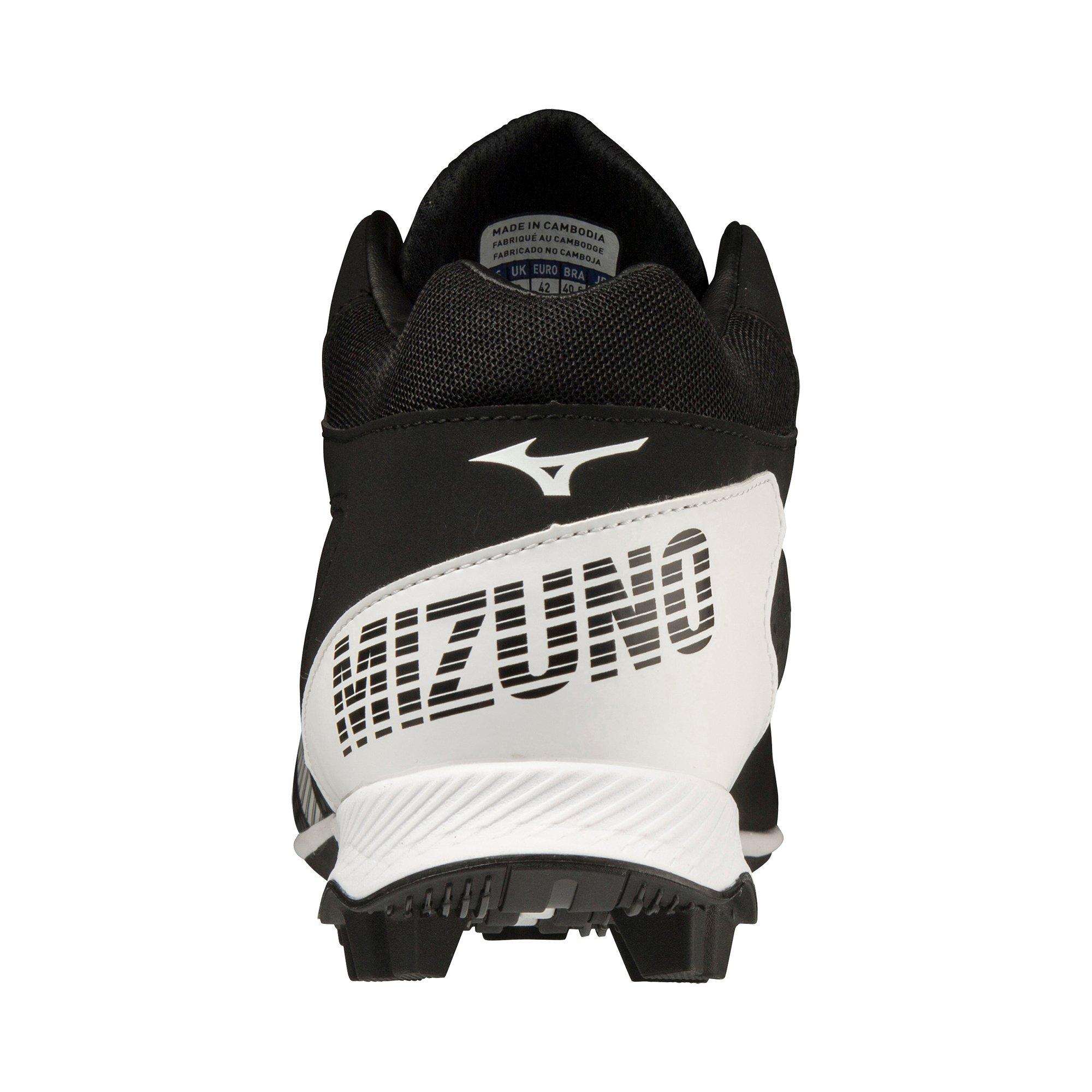 Mizuno Wave LightRevo TPU Mid "Black/White" Men's Baseball Cleat - BLACK/WHITE Thumbnail View 5