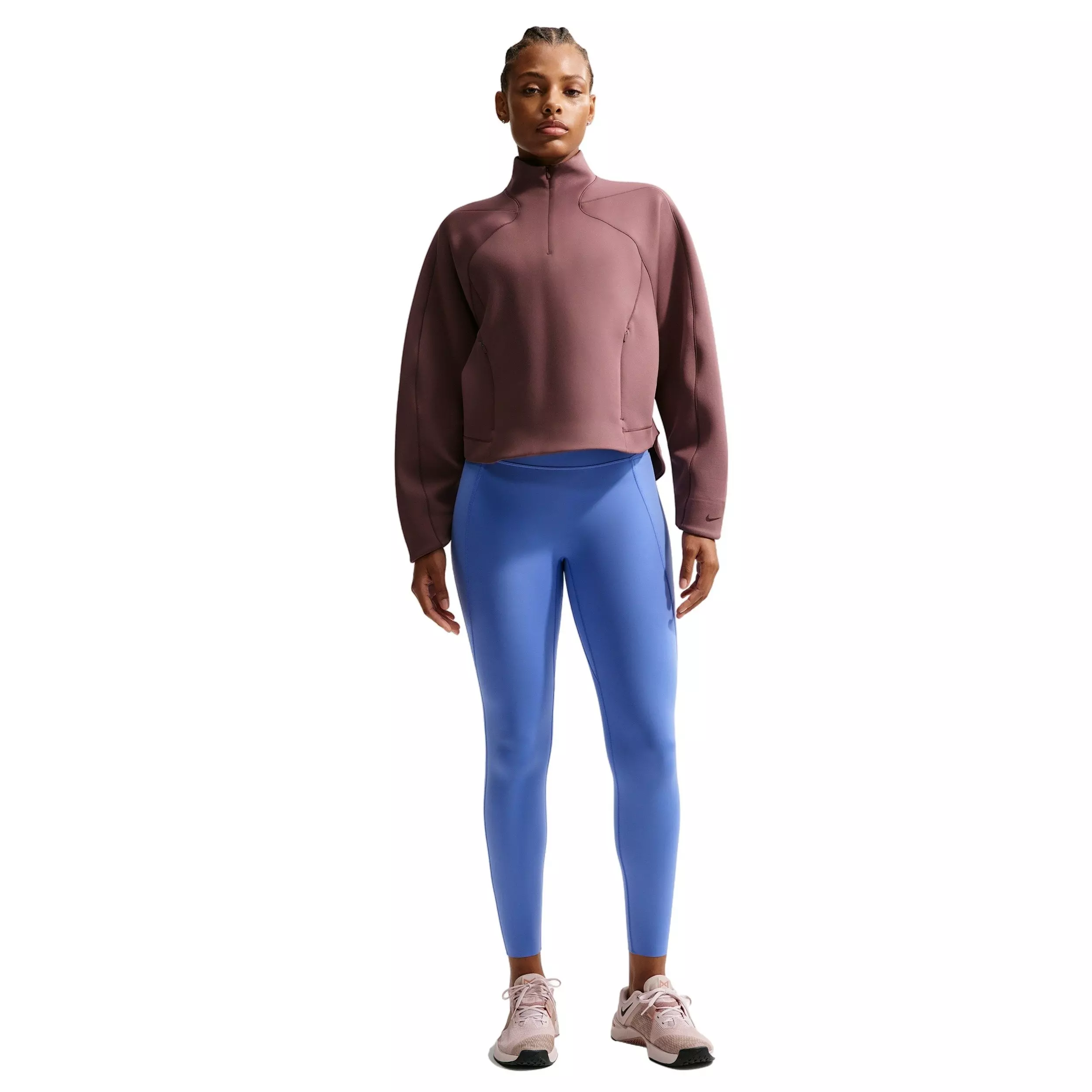 Nike Women's Universa High-Waisted 7/8 leggings with No Front Seam - Sapphire - SAPPHIRE