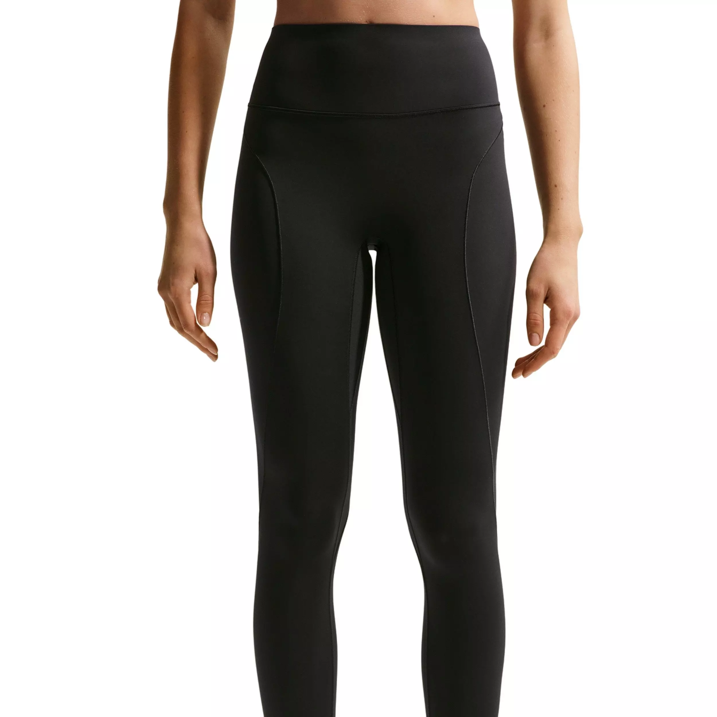 Nike Women's Universa 7/8 High-Waisted Leggings with No Front Seam - Black - BLACK