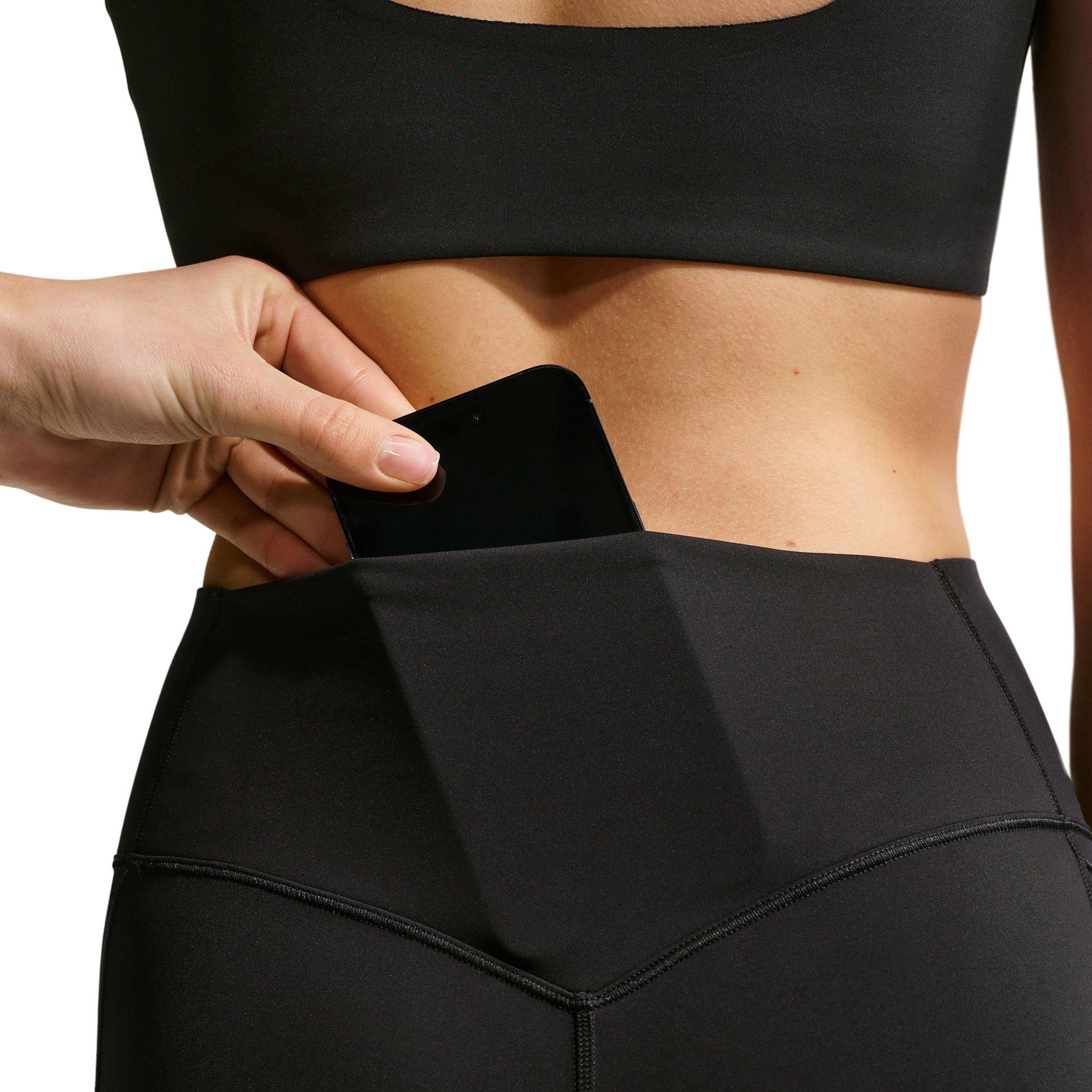 Nike Women's Universa 7/8 High-Waisted Leggings with No Front Seam - Black - BLACK Thumbnail View 4