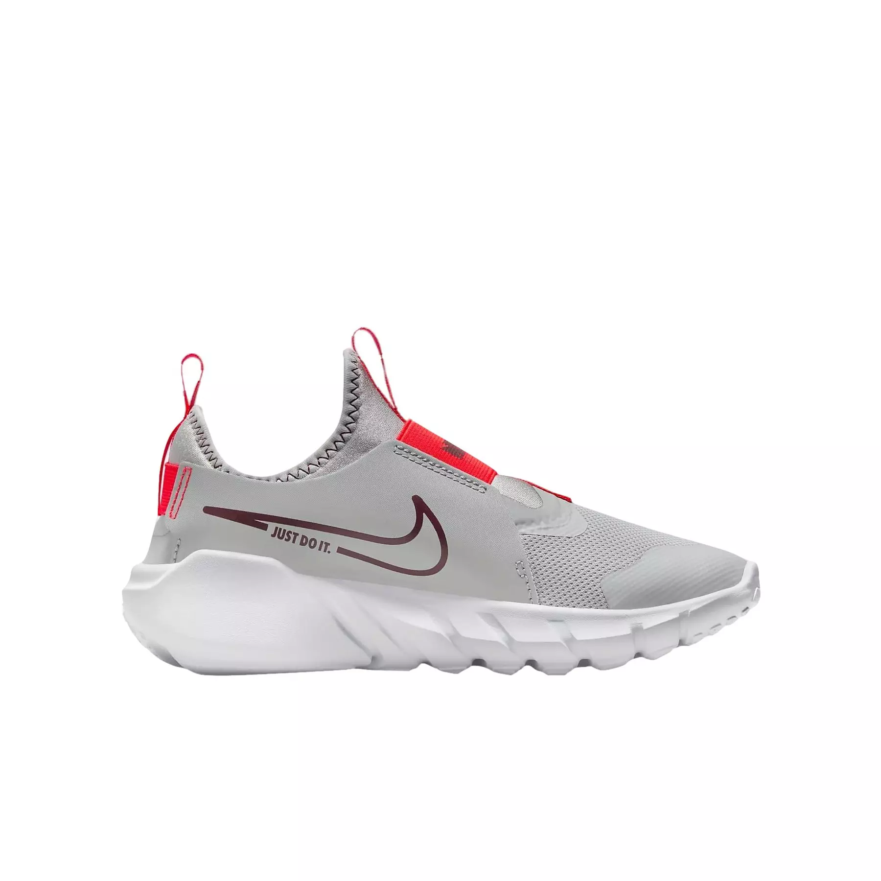 Nike Flex Runner 2 "Light Smoke Grey/White/Bright Crimson/Team Red" Grade School Boys' Running Shoe - LT GREY/WHITE/CRIMSON/RED