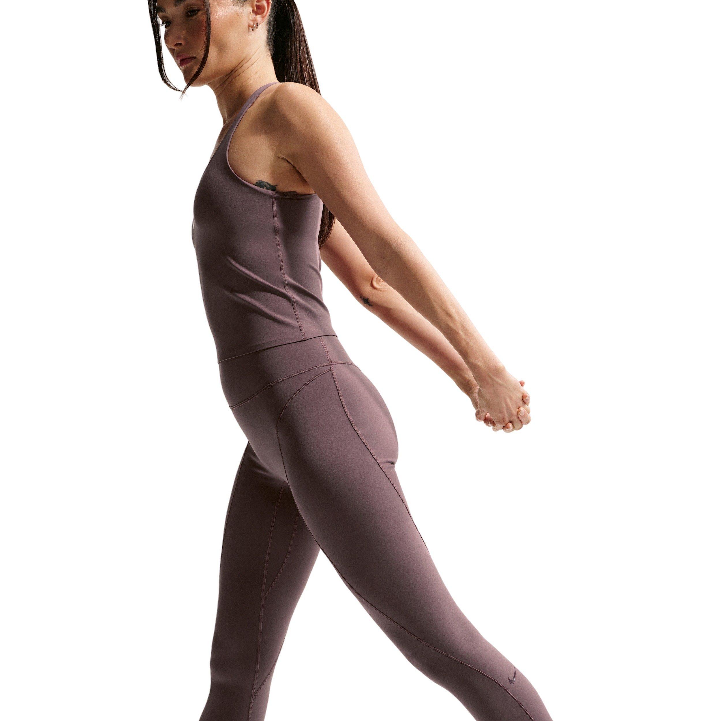 Nike Women's Universa 7/8 High-Waisted Leggings with No Front Seam -Tattoo Purple - TATTOO PURPLE Thumbnail View 3