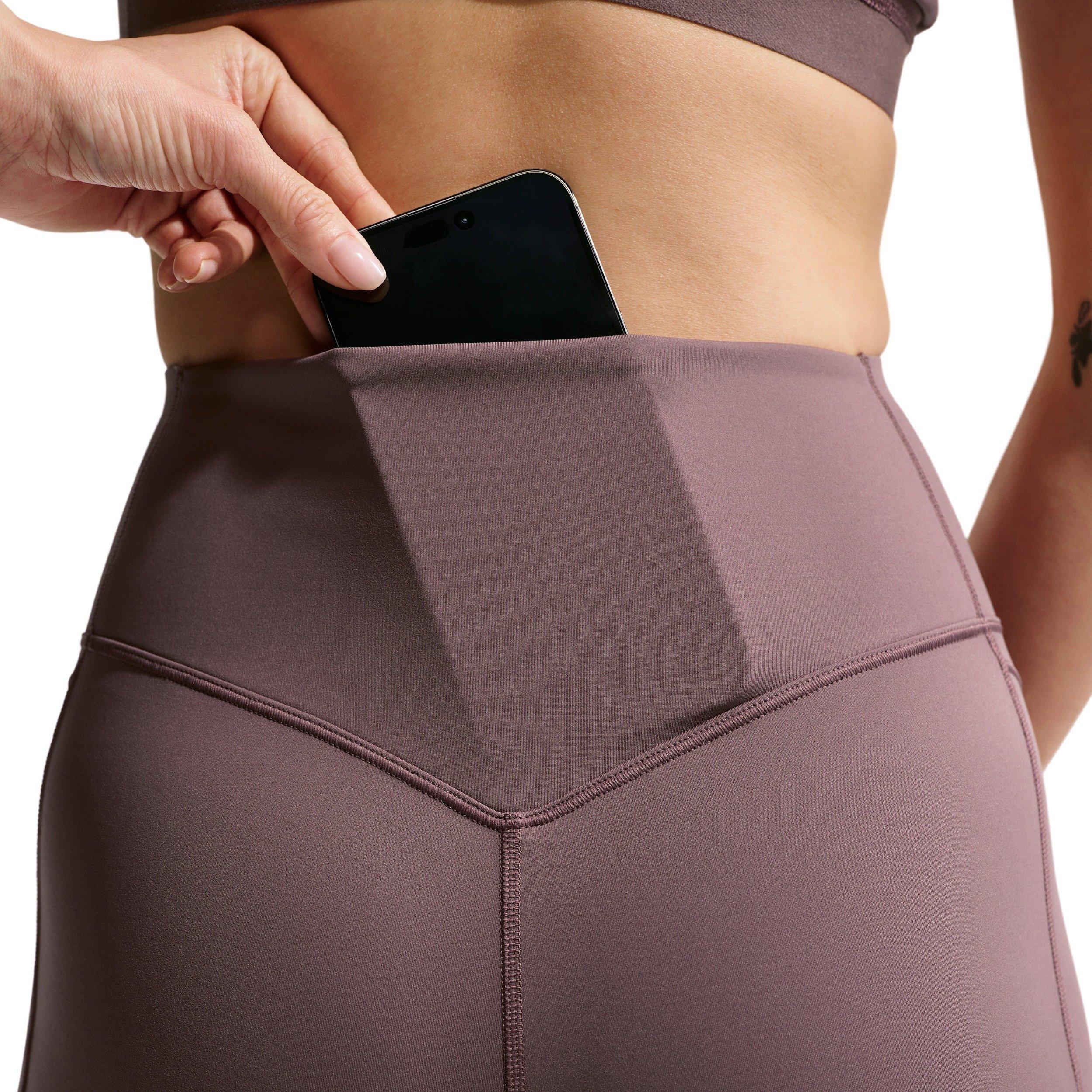 Nike Women's Universa 7/8 High-Waisted Leggings with No Front Seam -Tattoo Purple - TATTOO PURPLE Thumbnail View 4