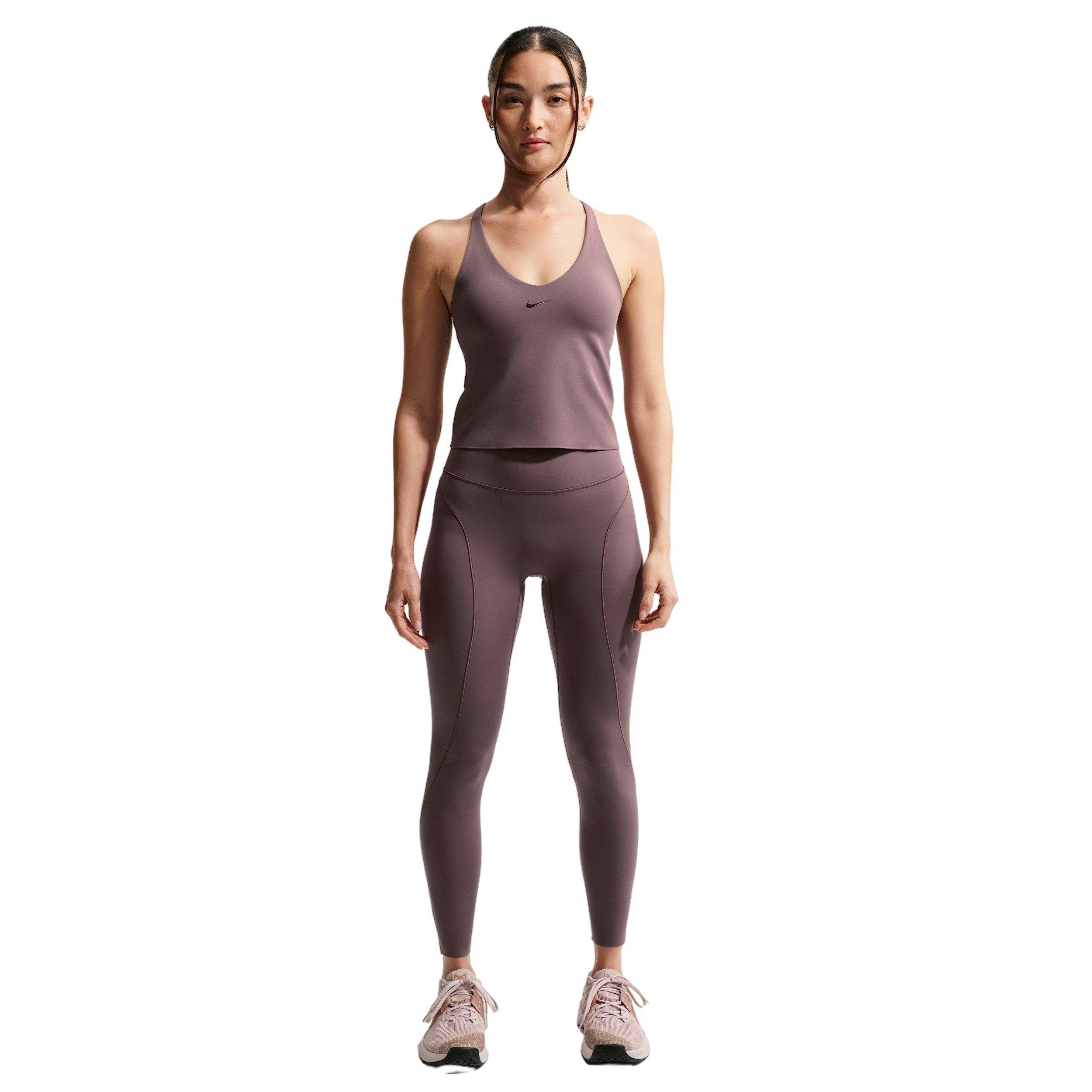 Nike Women's Universa 7/8 High-Waisted Leggings with No Front Seam - Tattoo Purple - TATTOO PURPLE Thumbnail View 5