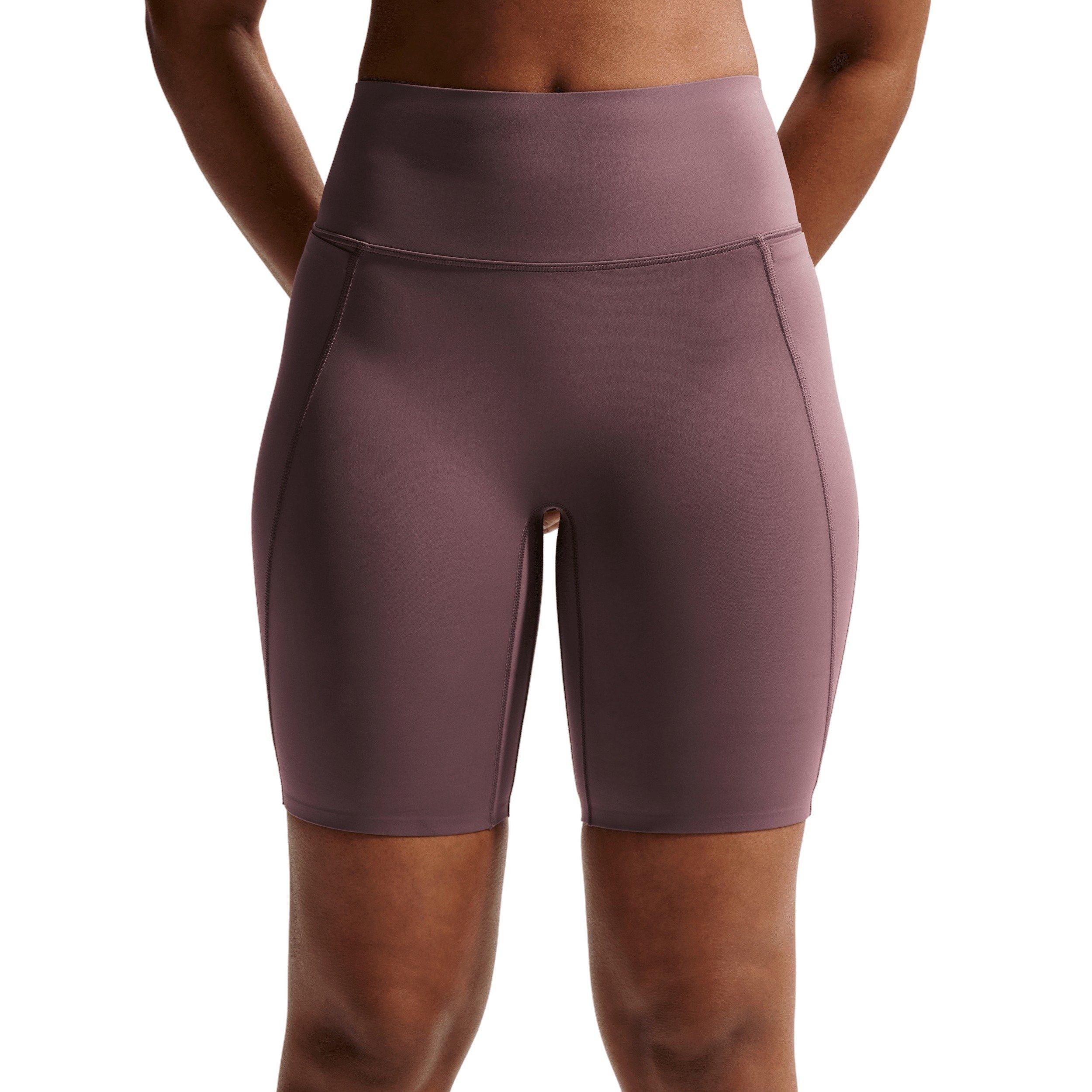 Nike Women's Universa High-Waisted 8" Biker Shorts with No Front Seam - Tattoo Purple - TATTOO PURPLE Thumbnail View 1