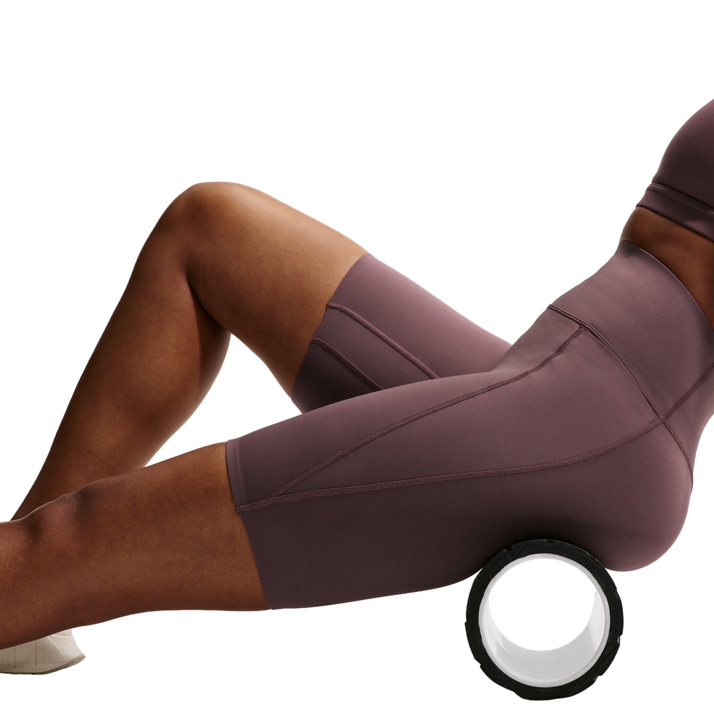 Nike Women's Universa High-Waisted 8" Biker Shorts with No Front Seam -Tattoo Purple - TATTOO PURPLE Thumbnail View 3