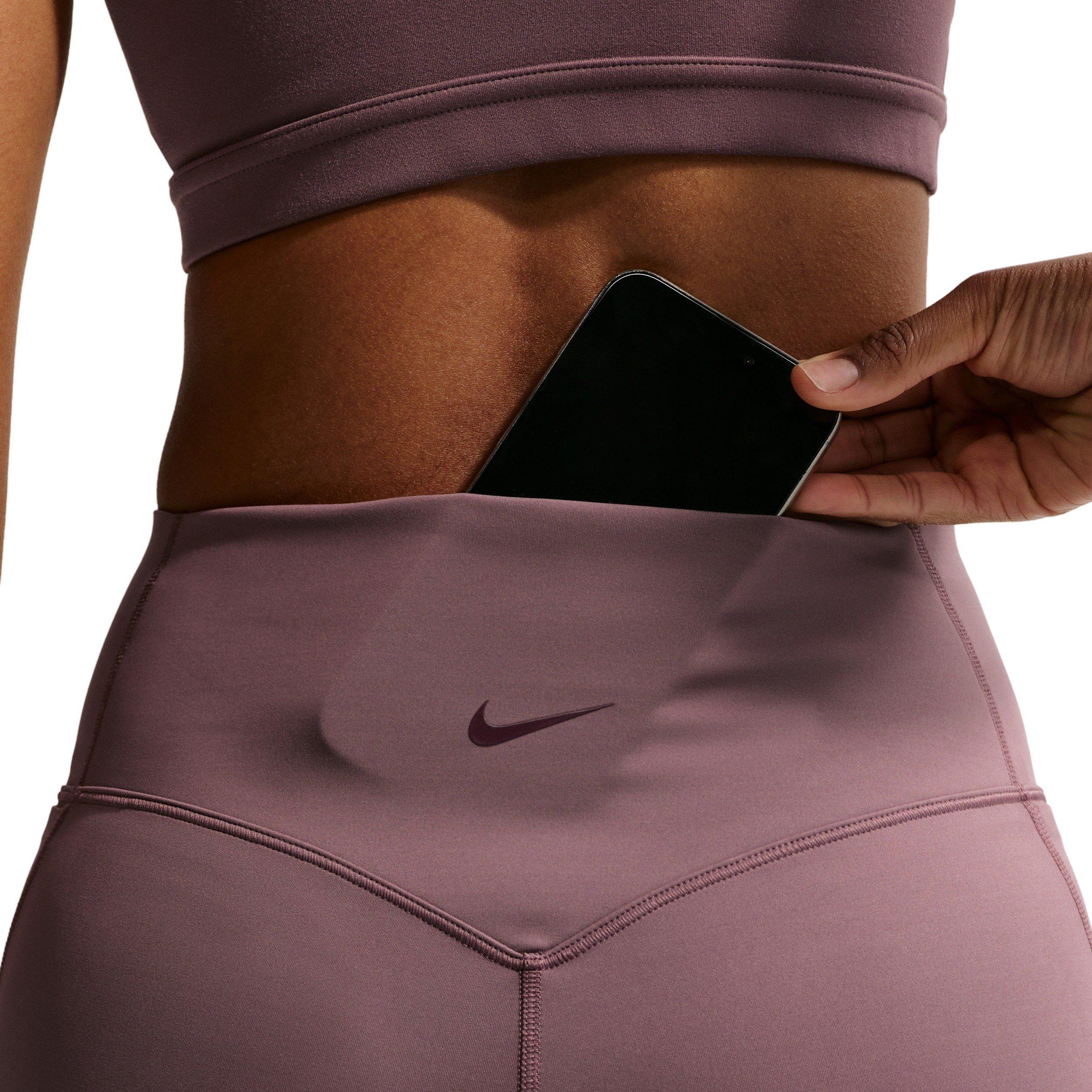 Nike Women's Universa High-Waisted 8" Biker Shorts with No Front Seam - Tattoo Purple - TATTOO PURPLE Thumbnail View 5