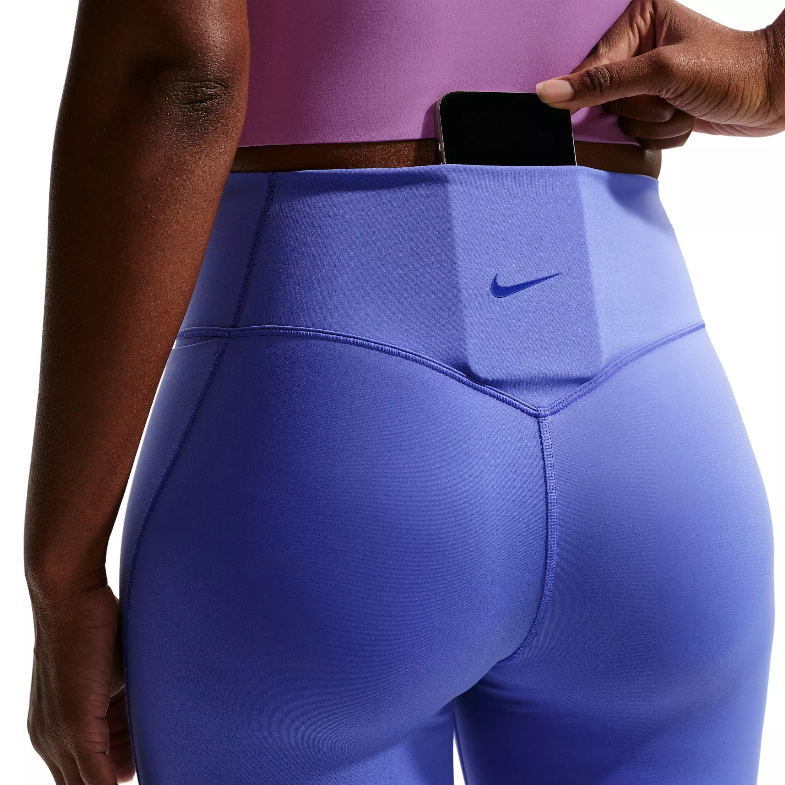 Nike Women's Universa High-Waisted 8" Biker Shorts with No Front Seam - Sapphire - SAPPHIRE